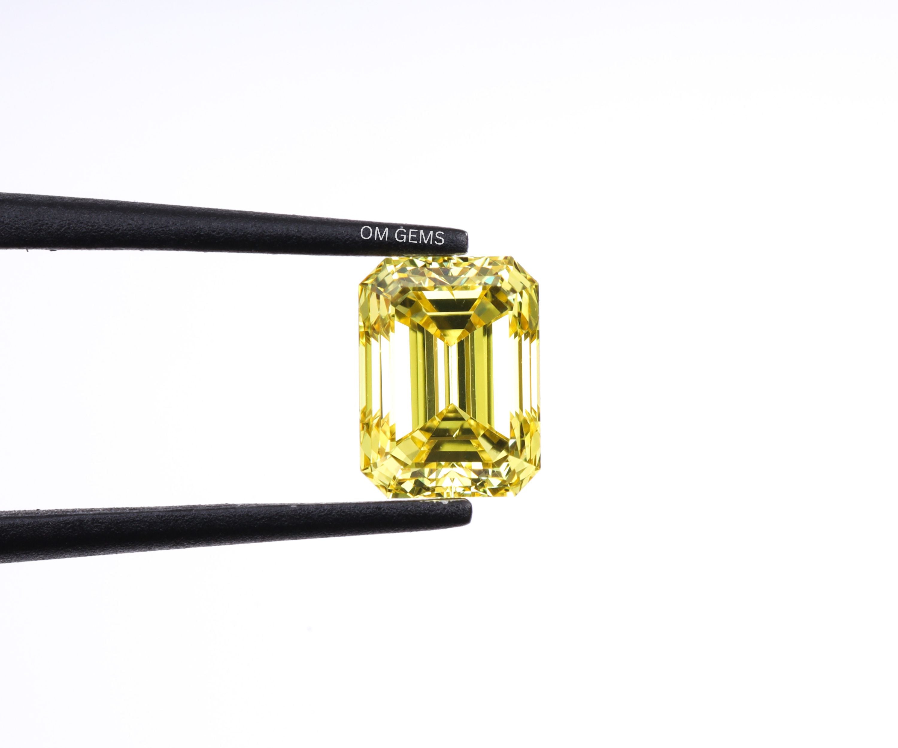 Fancy Vivid Yellow Emerald Lab Grown Loose Diamond