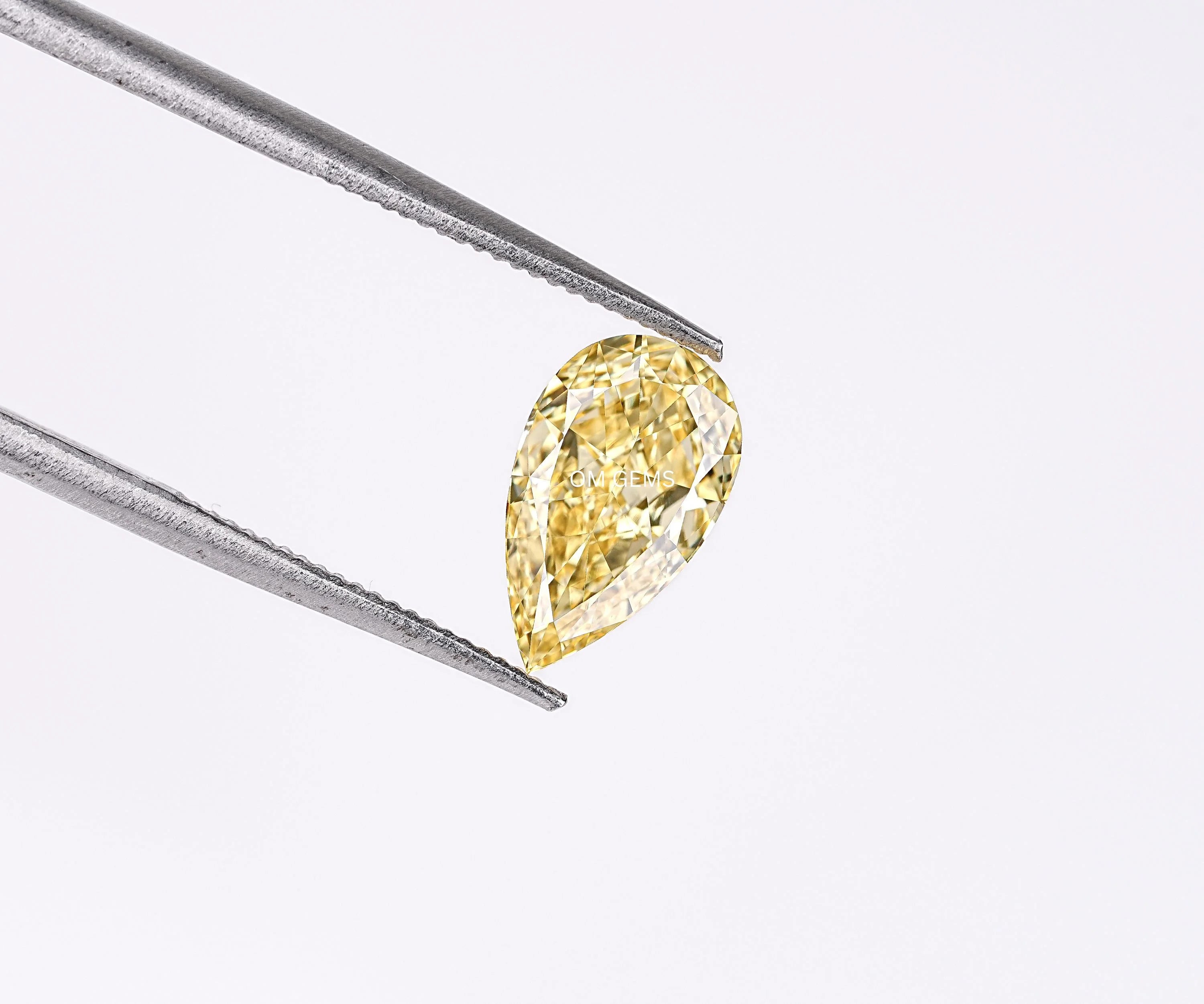 Fancy Yellow Pear Shaped Lab Loose Diamond