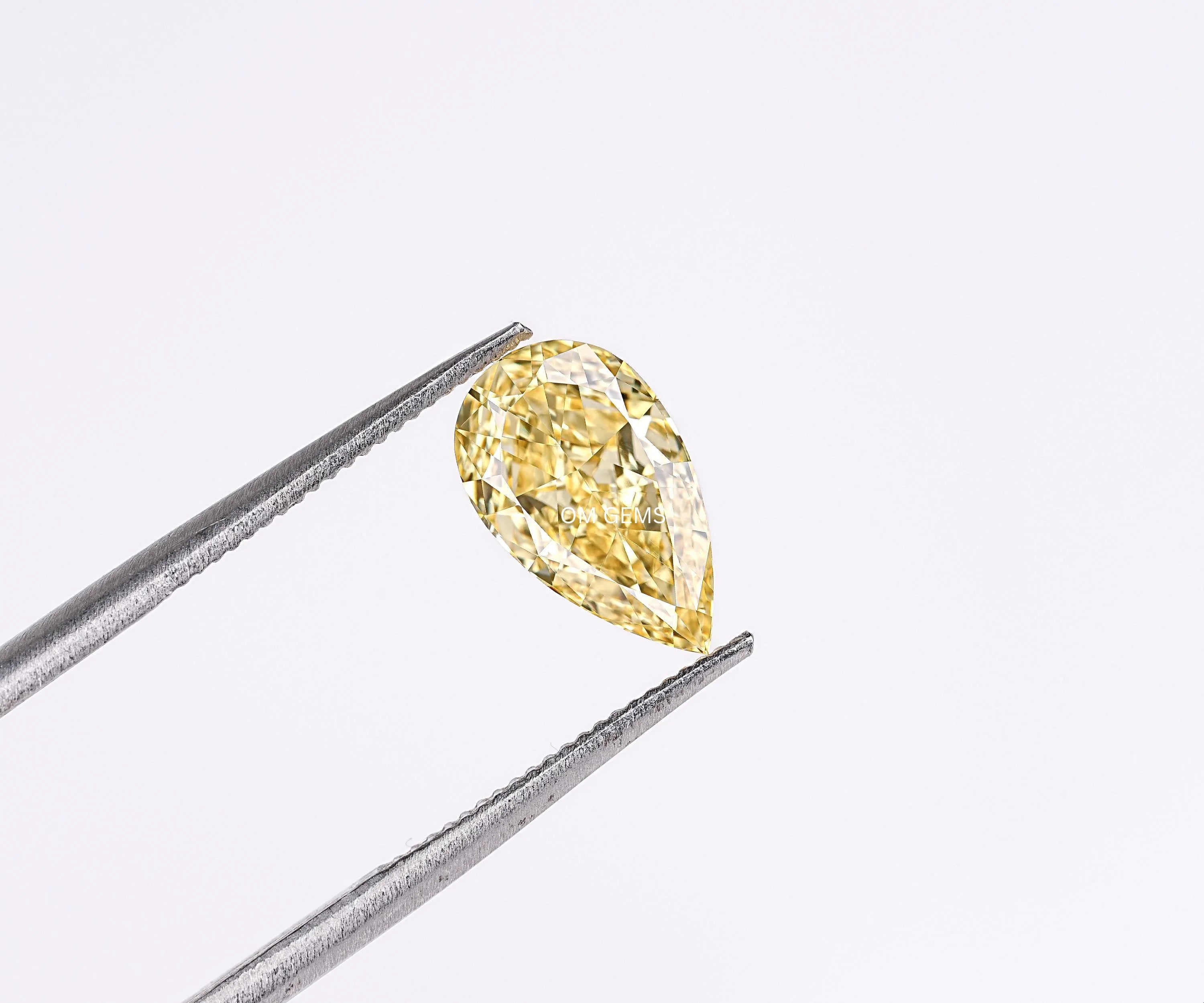 Fancy Yellow Pear Shaped Lab Loose Diamond