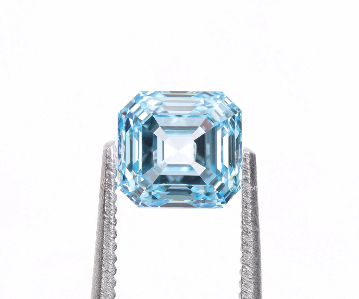 1.75 Carat Fancy Blue Color Asscher Cut Lab Grown Diamond
