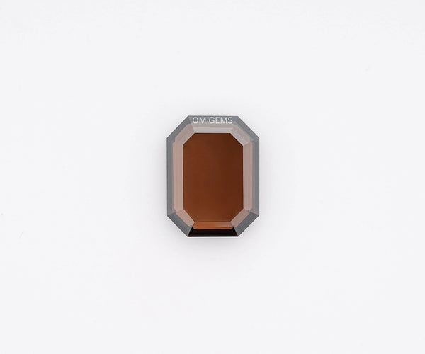 7.06 Carat Fancy Brown Emerald Portrait Cut Lab Grown Loose Diamond