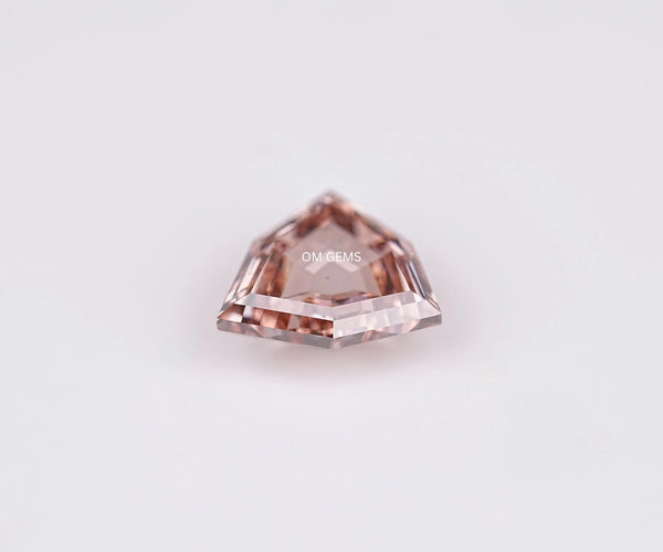 1.68 Carat Fancy Champagne Color Trillion Step Cut Lab Grown Diamond