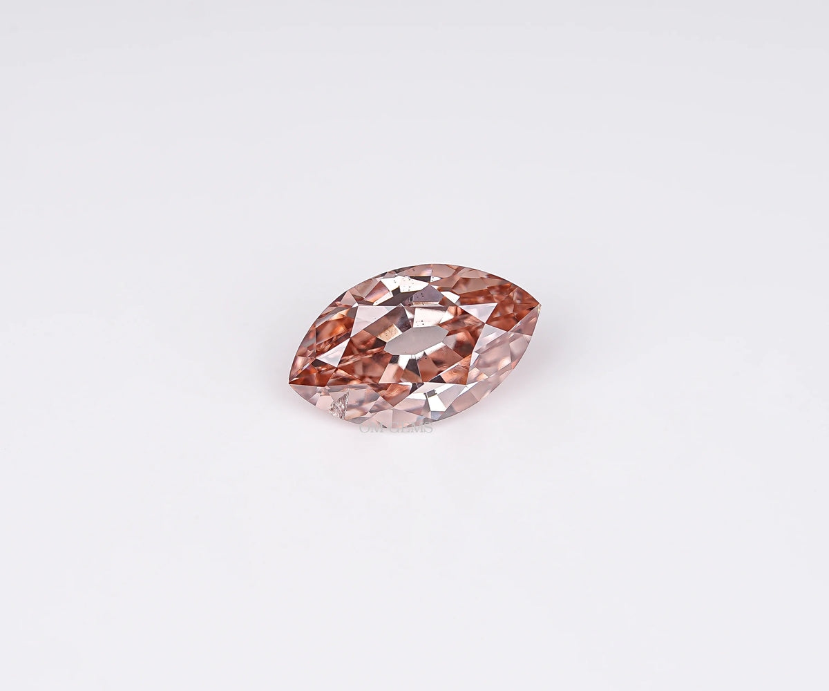 0.87 Carat Fancy Champagne Marquise Old Mine Cut Lab Grown Diamond