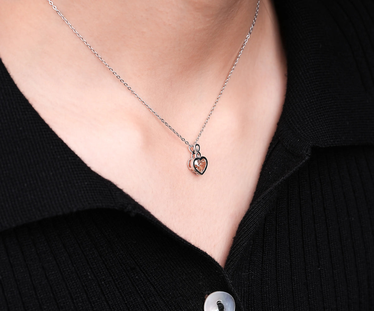 Bezel Fancy Pink Heart Shape Lab Diamond Anniversary Gift Pendant