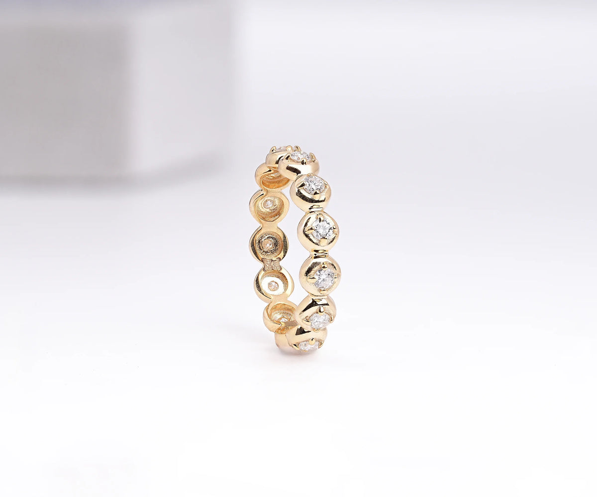 Bezel Bubble Full Eternity Round Lab Diamond Wedding Band