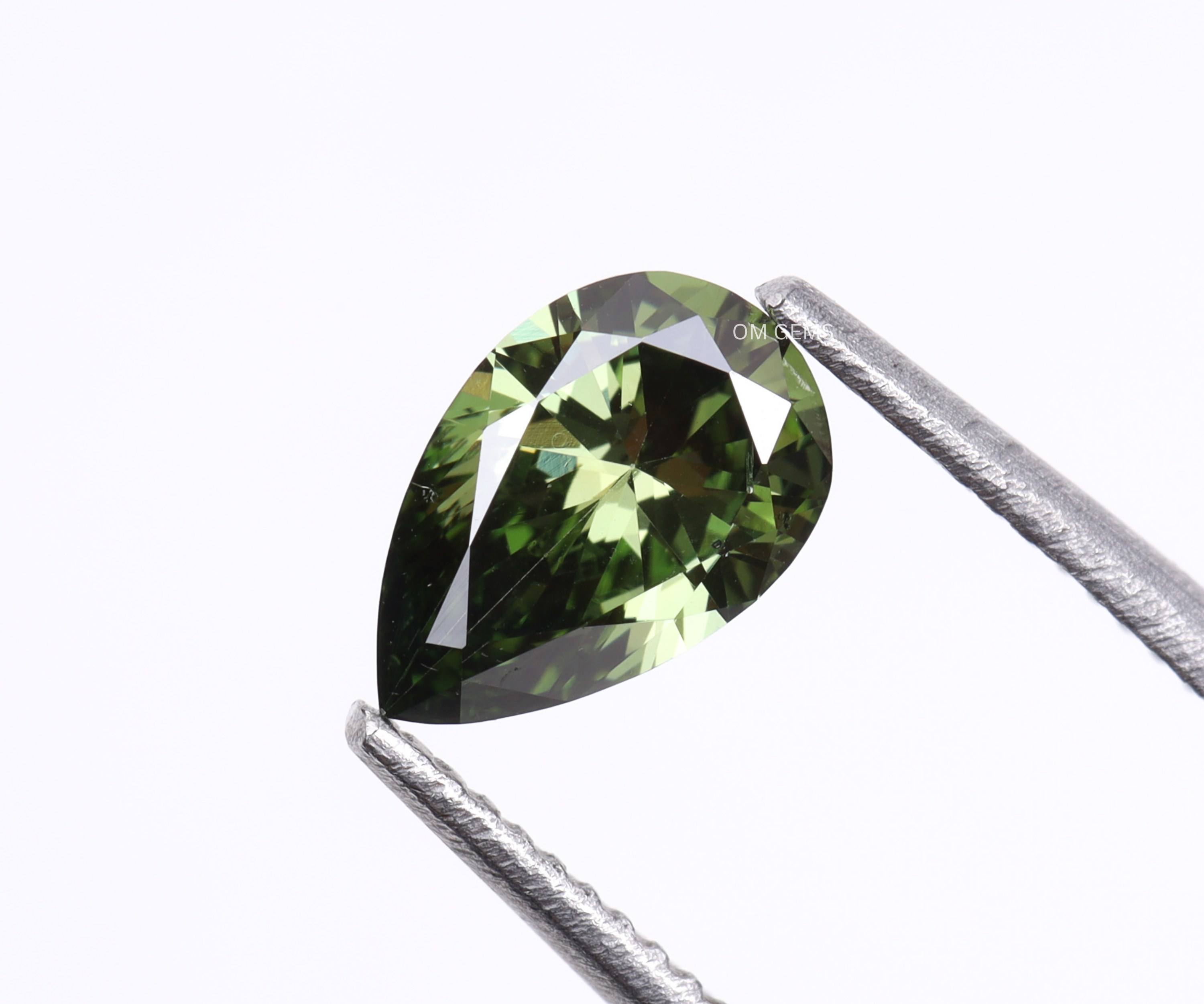 Lab Grown Green Pear Shaped Diamond