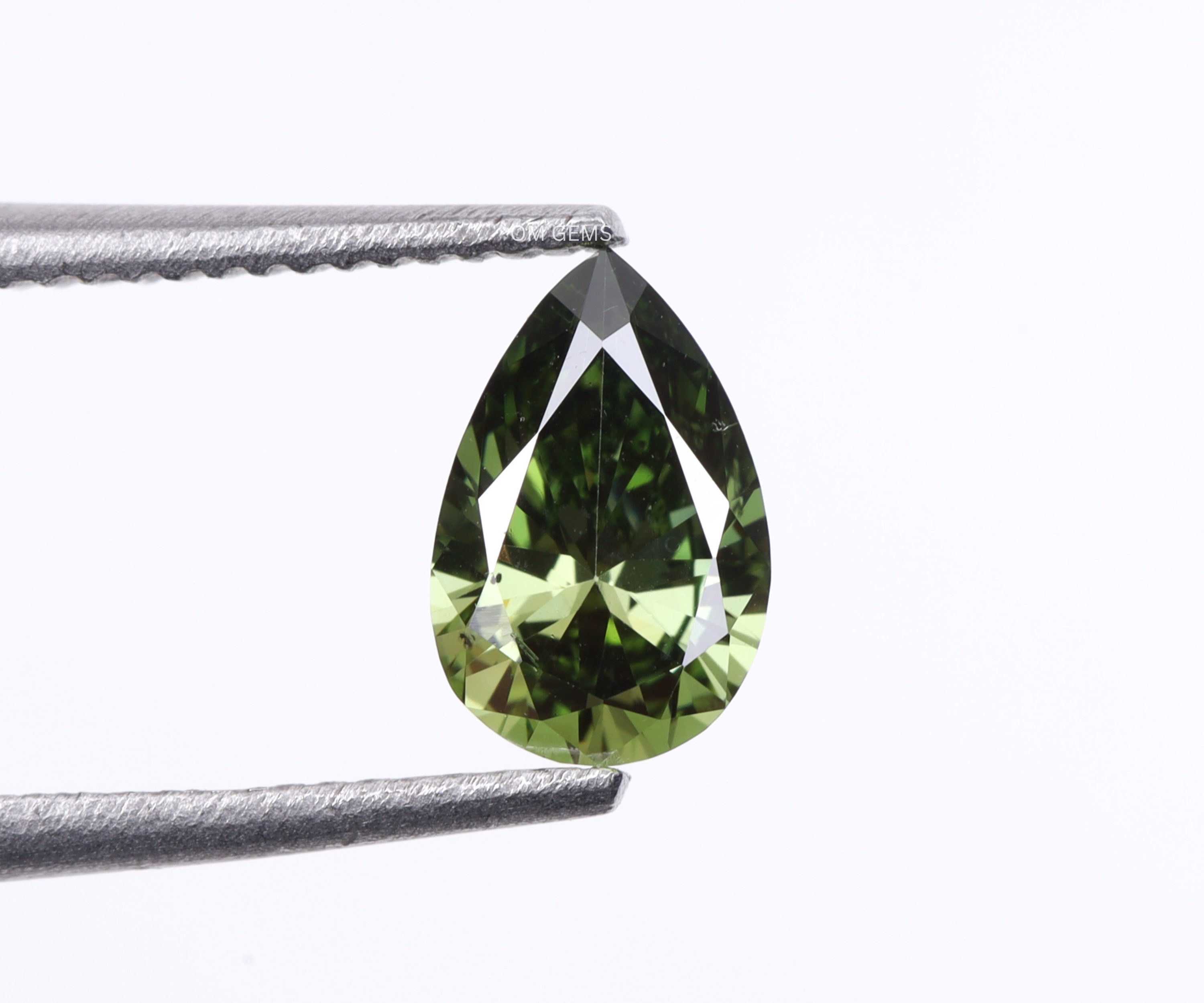 Green Pear Shaped Lab Grown Diamond