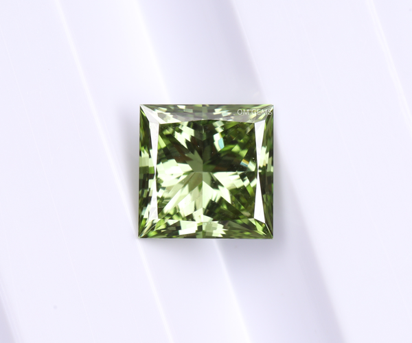 1.75 CT Green Princess Cut Lab Grown Diamond