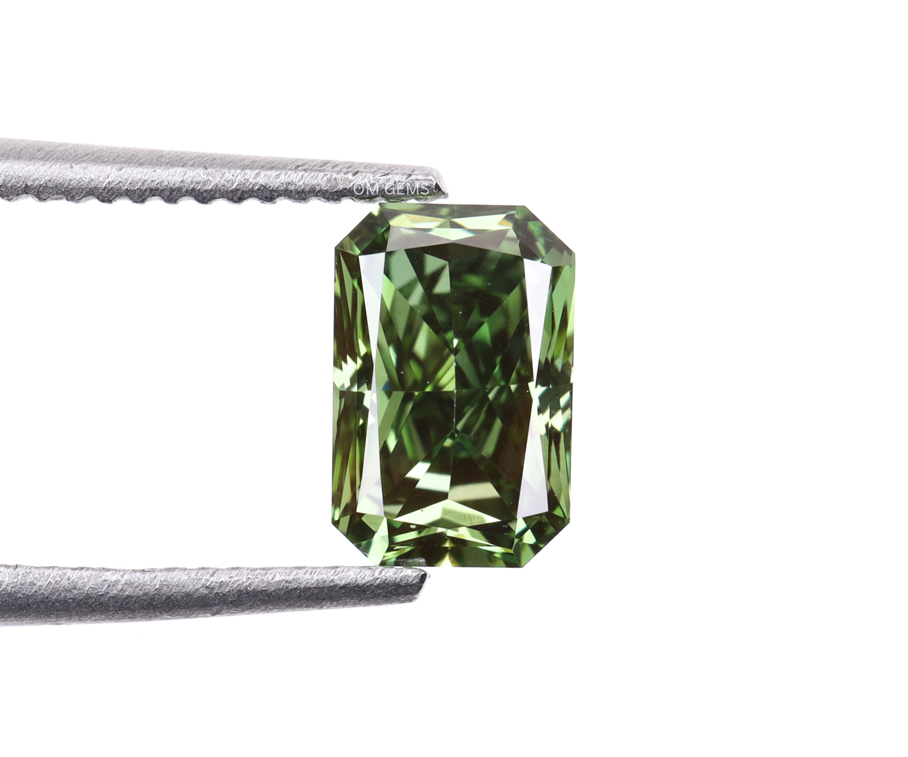1.25 CT Radiant Cut Green Color Lab Grown Diamond