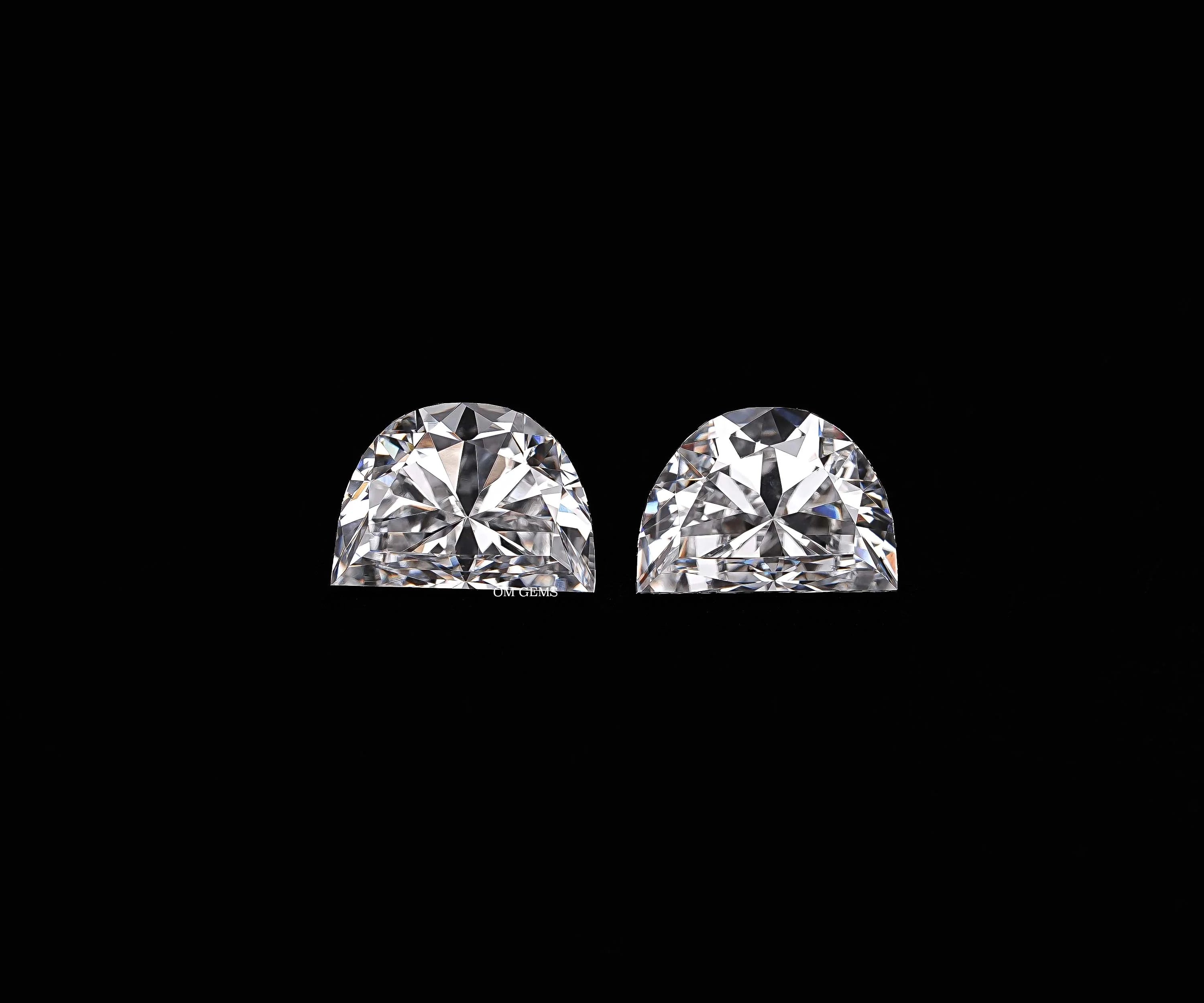 Half Moon Cut Lab Diamond Pair