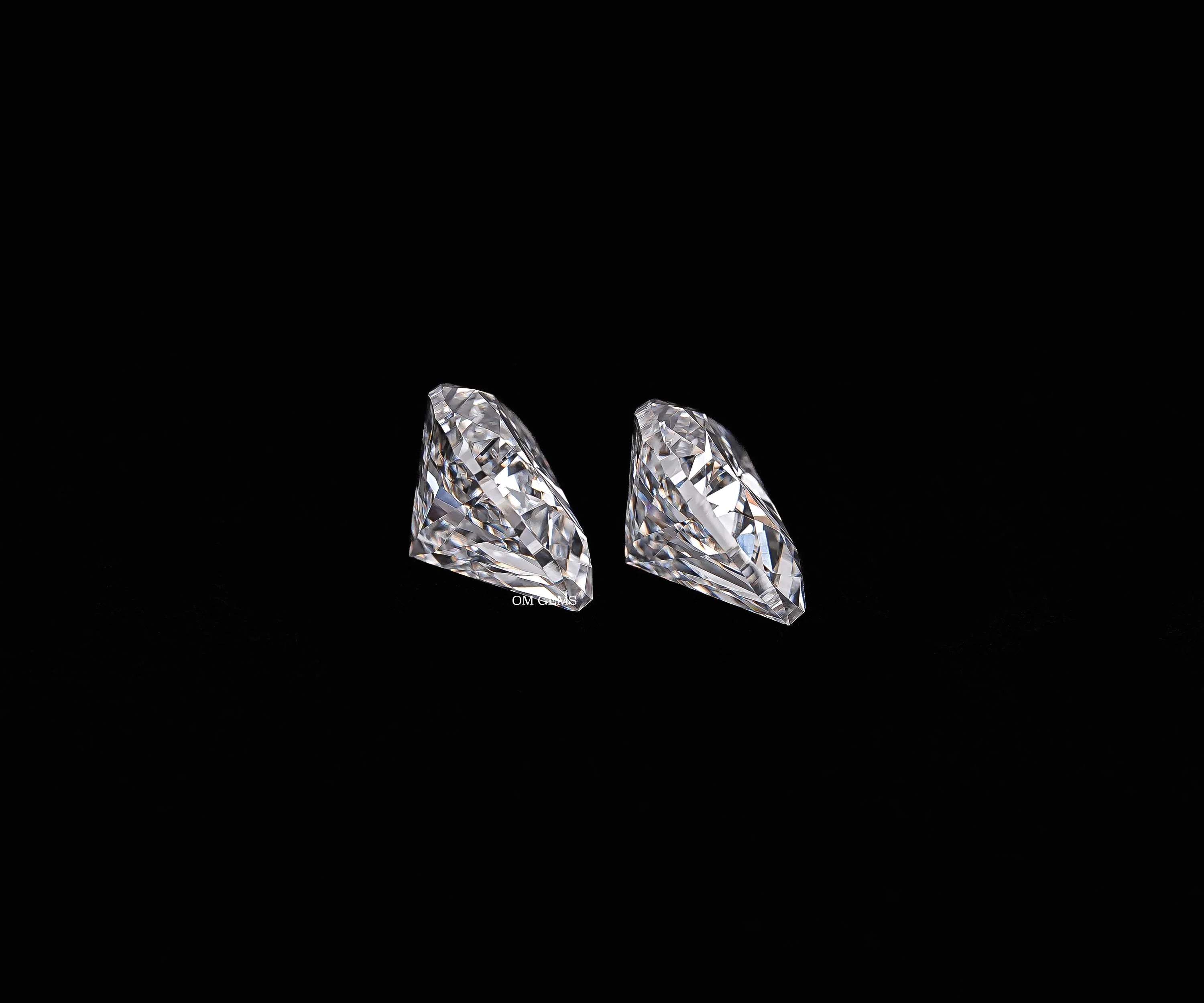 Half Moon Cut Lab Diamond Pair