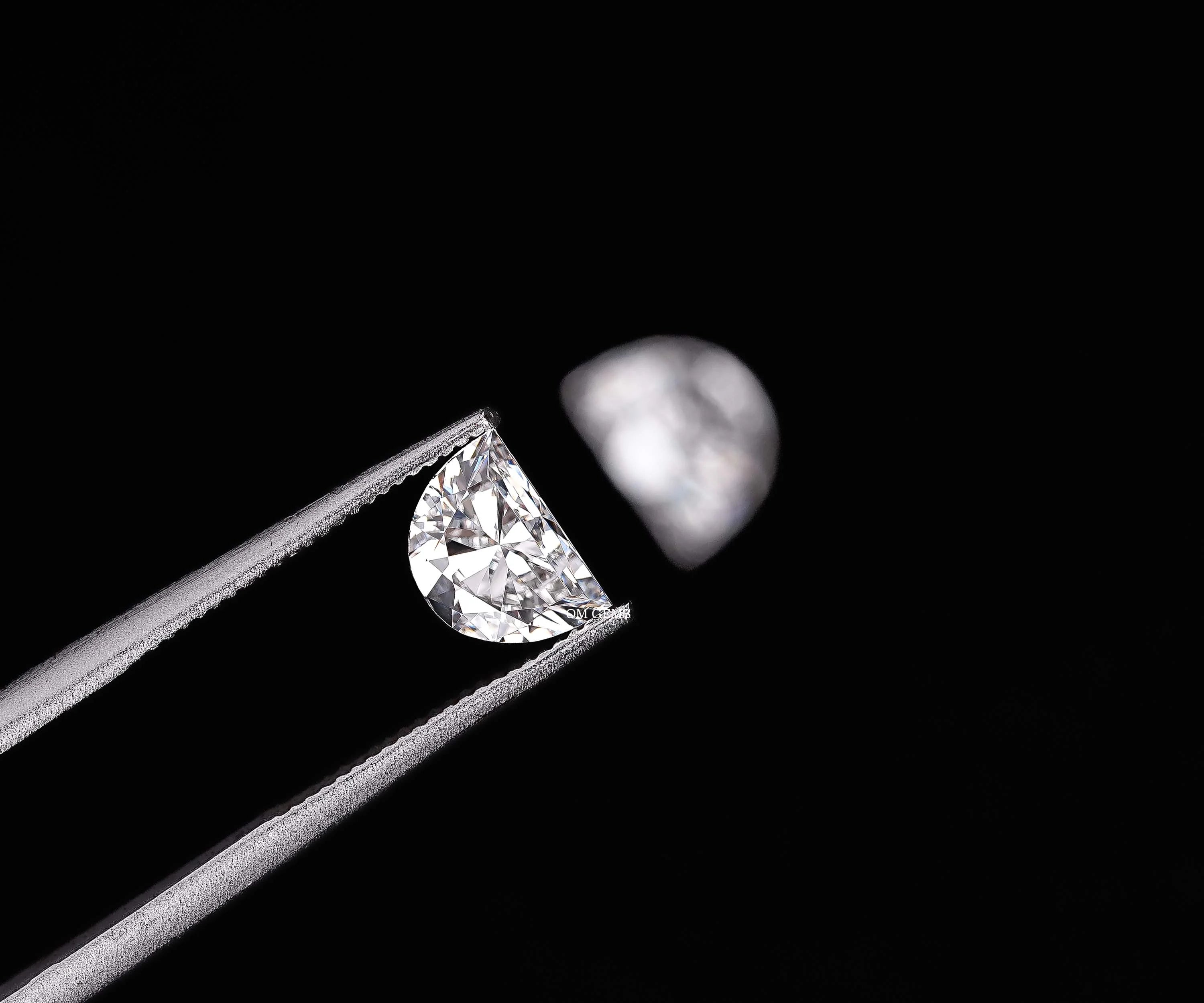 Half Moon Cut Lab Diamond Pair