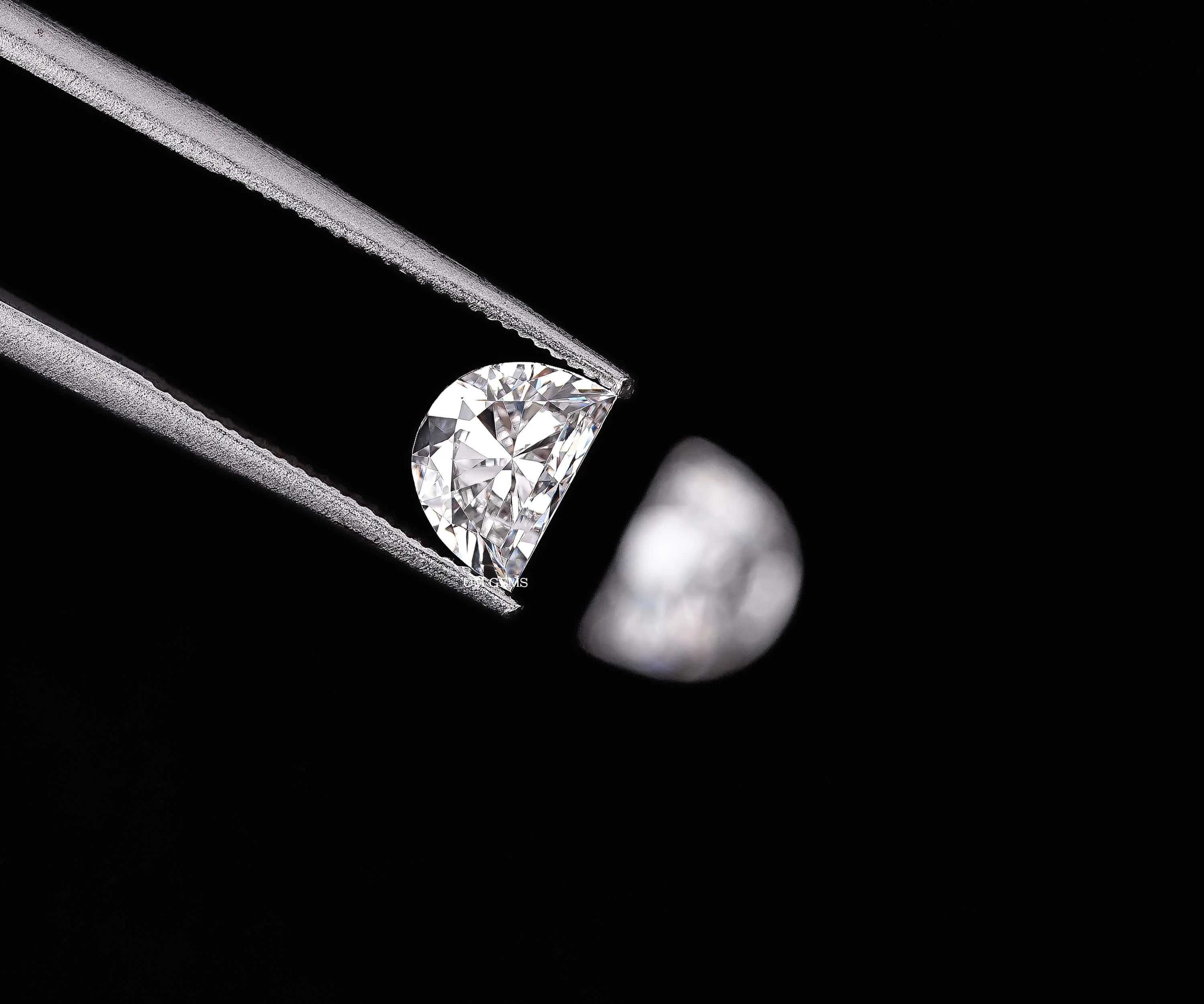 Half Moon Cut Lab Diamond Pair