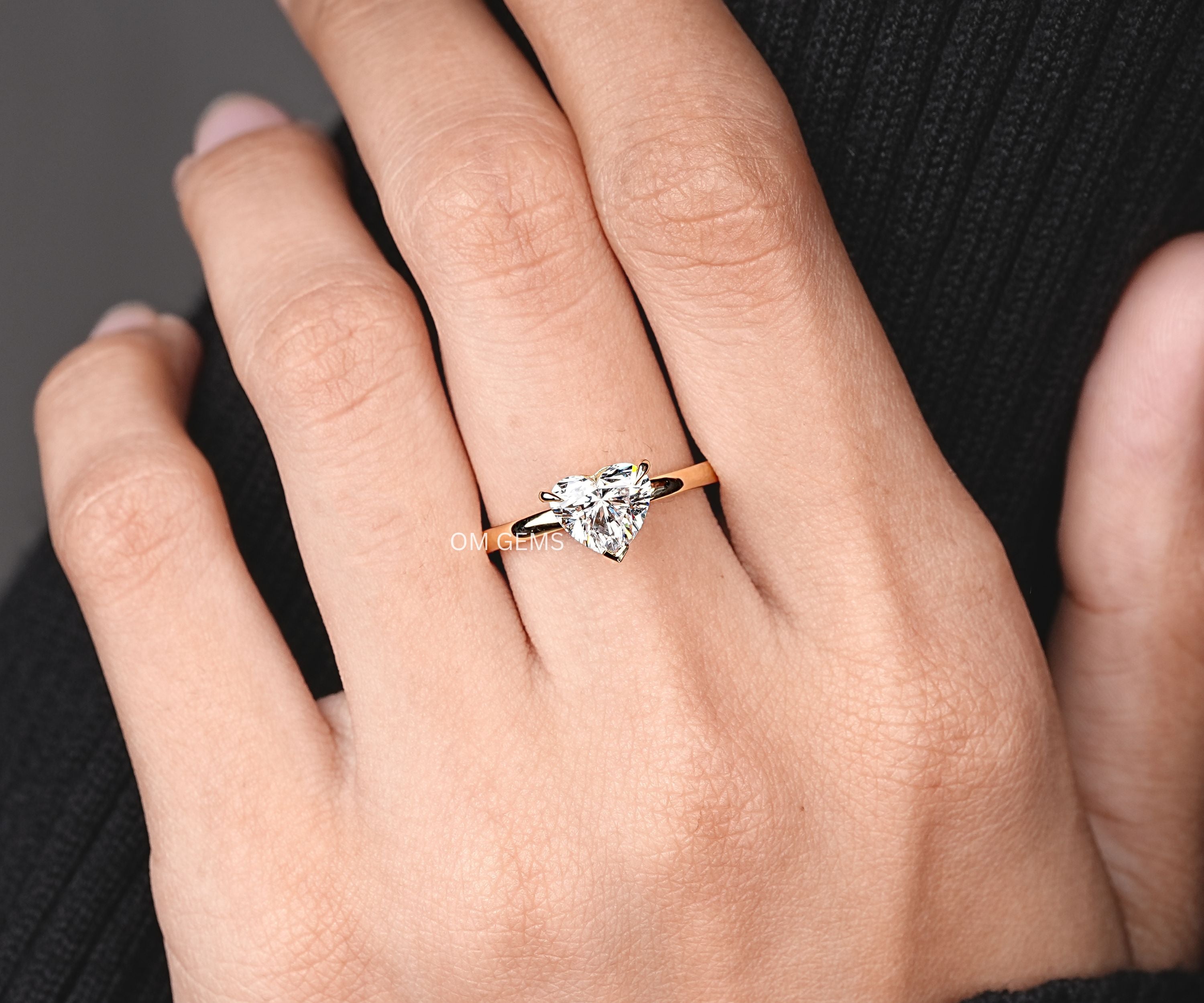 Heart Shaped Lab Grown Diamond Solitaire Engagement Ring