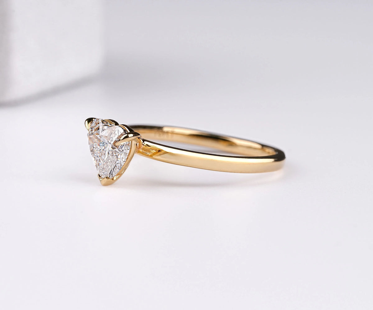Solitaire Heart Shape Lab Grown Diamond Engagement Ring