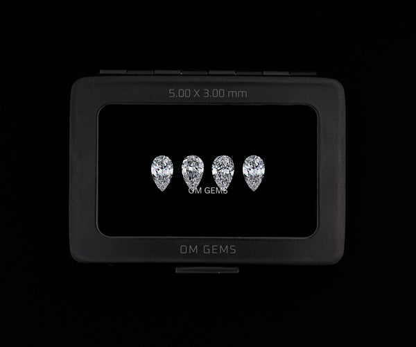 5.00x3.00mm Pear Shape Melee Loose Lab Grown CVD Diamond E Color VVS2 Clarity