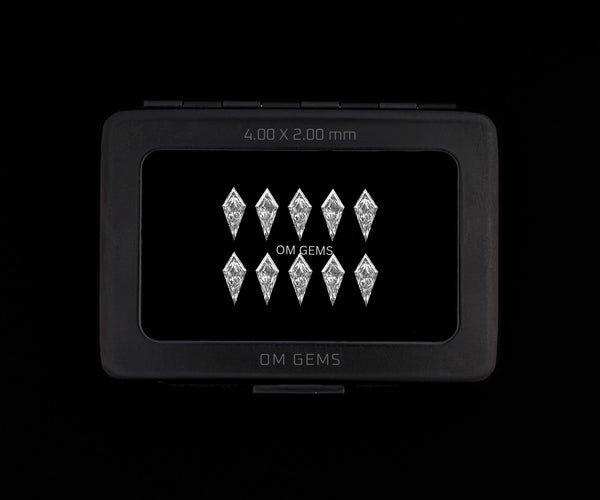 4.00x2.00mm Kite Shape Melee Loose Lab Grown CVD Diamond DEF Color VVS VS Clarity