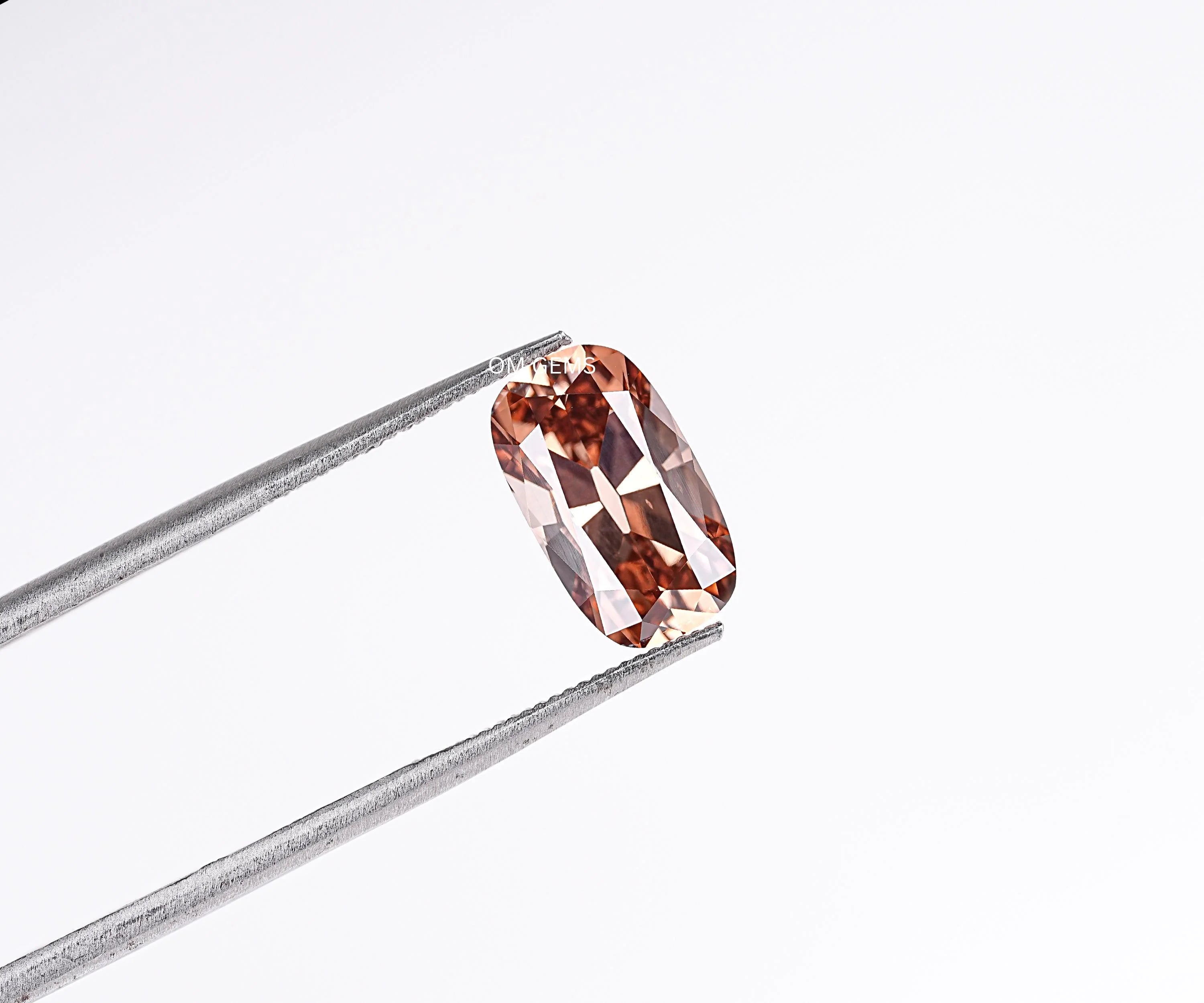 Lab Created Champagne Old Mine Cushion Diamond