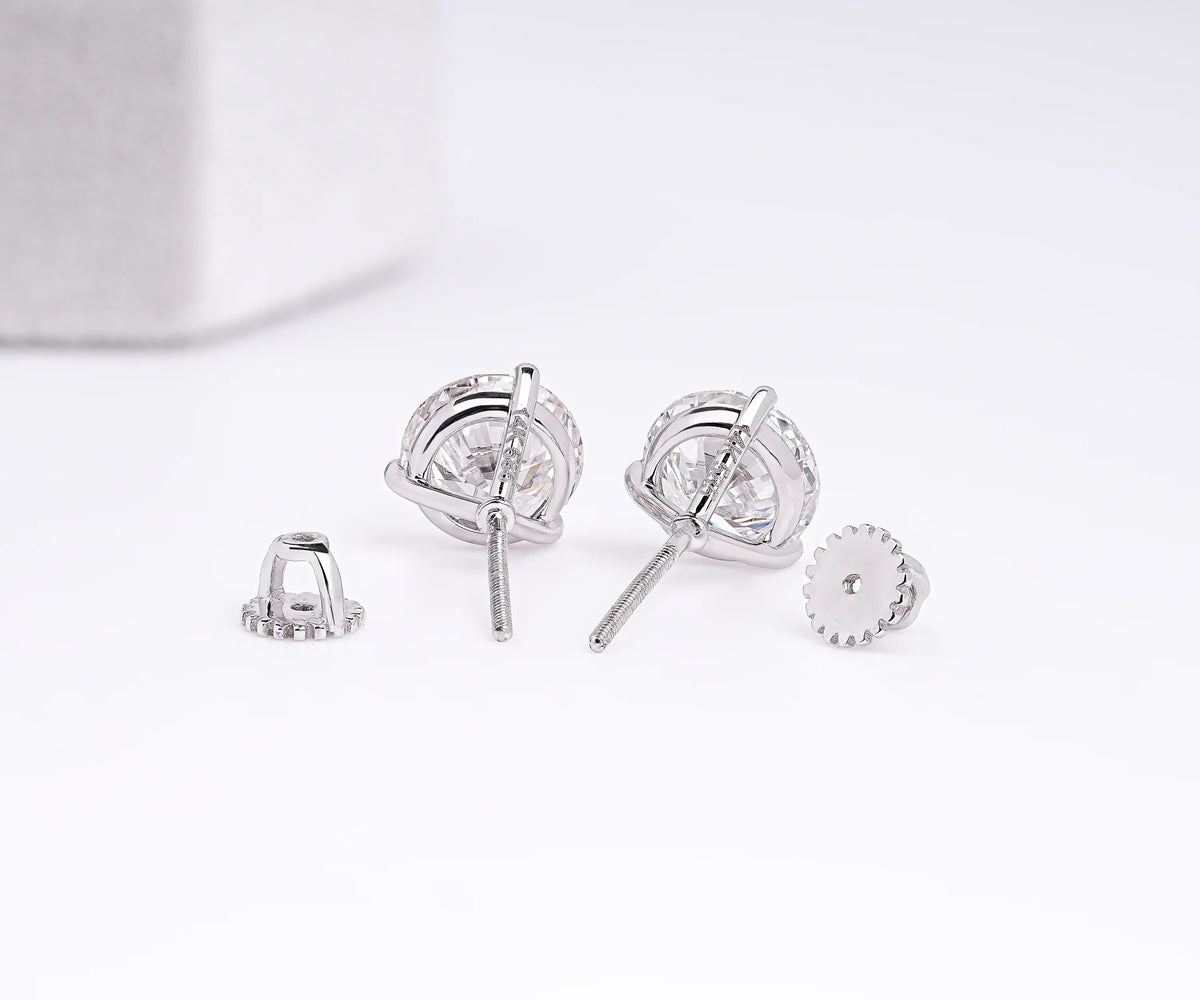 Martini Round Shape Lab Grown Diamond Birthday Gift Earrings