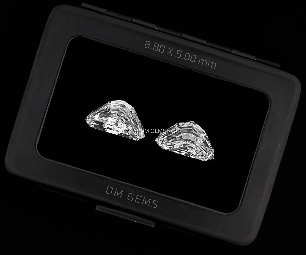 1.92 Carat Trillion Step Cut Lab Grown Matched Diamond Pair