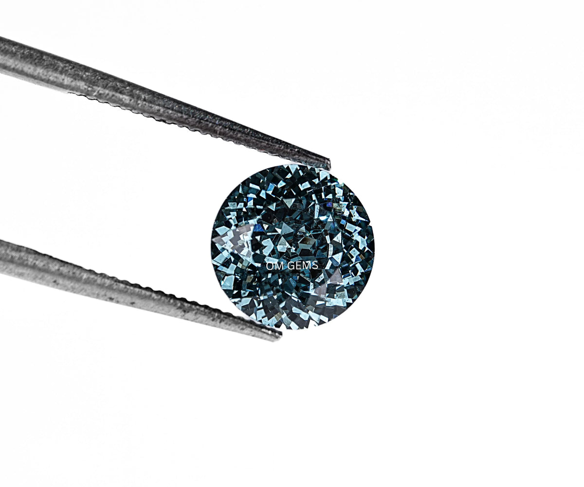 1.23 Carat Portuguese Cut Round Fancy Blue Color Lab Grown Diamond