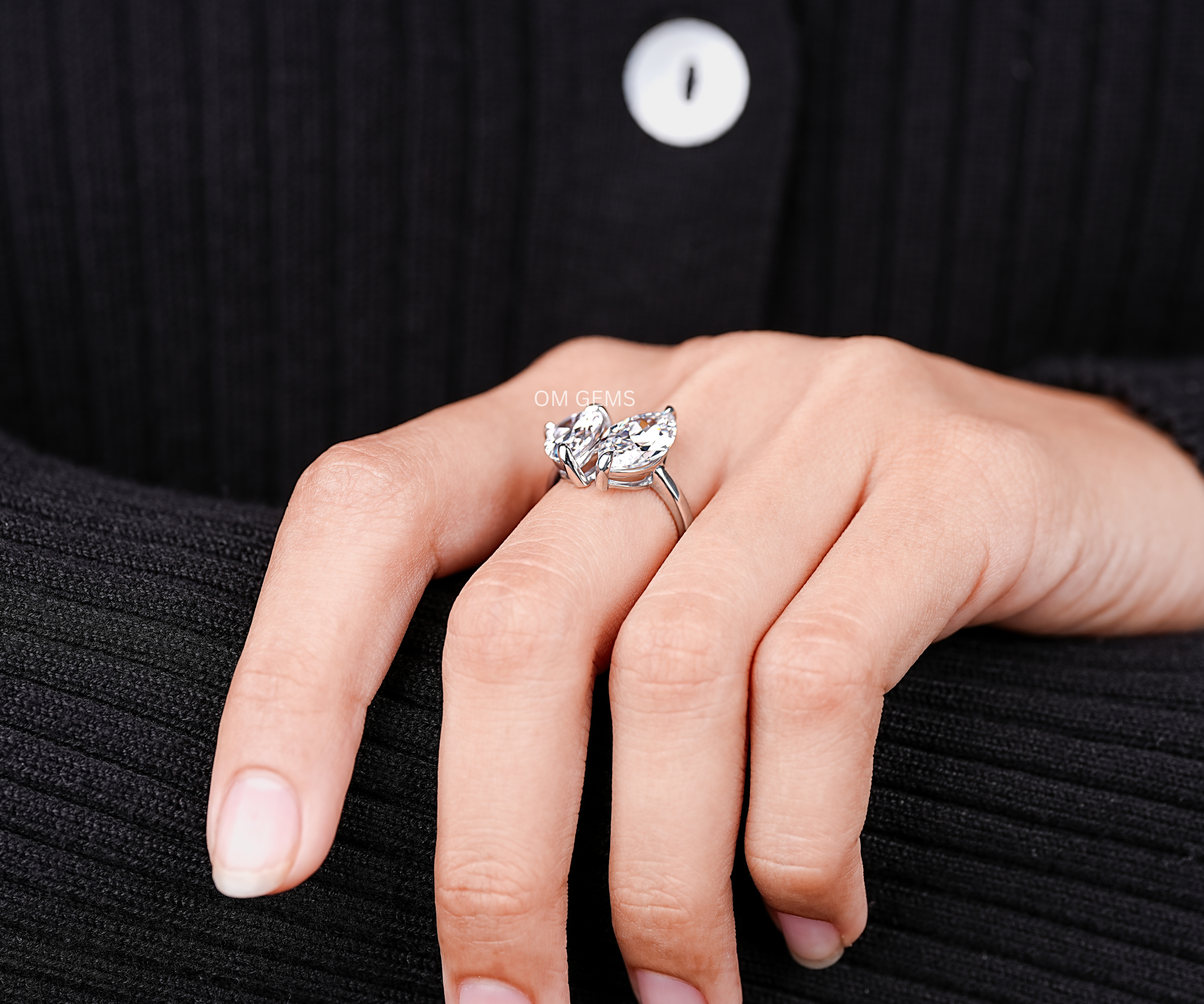 Marquise And Pear Lab Grown Diamond Toi Et Moi Engagement Ring