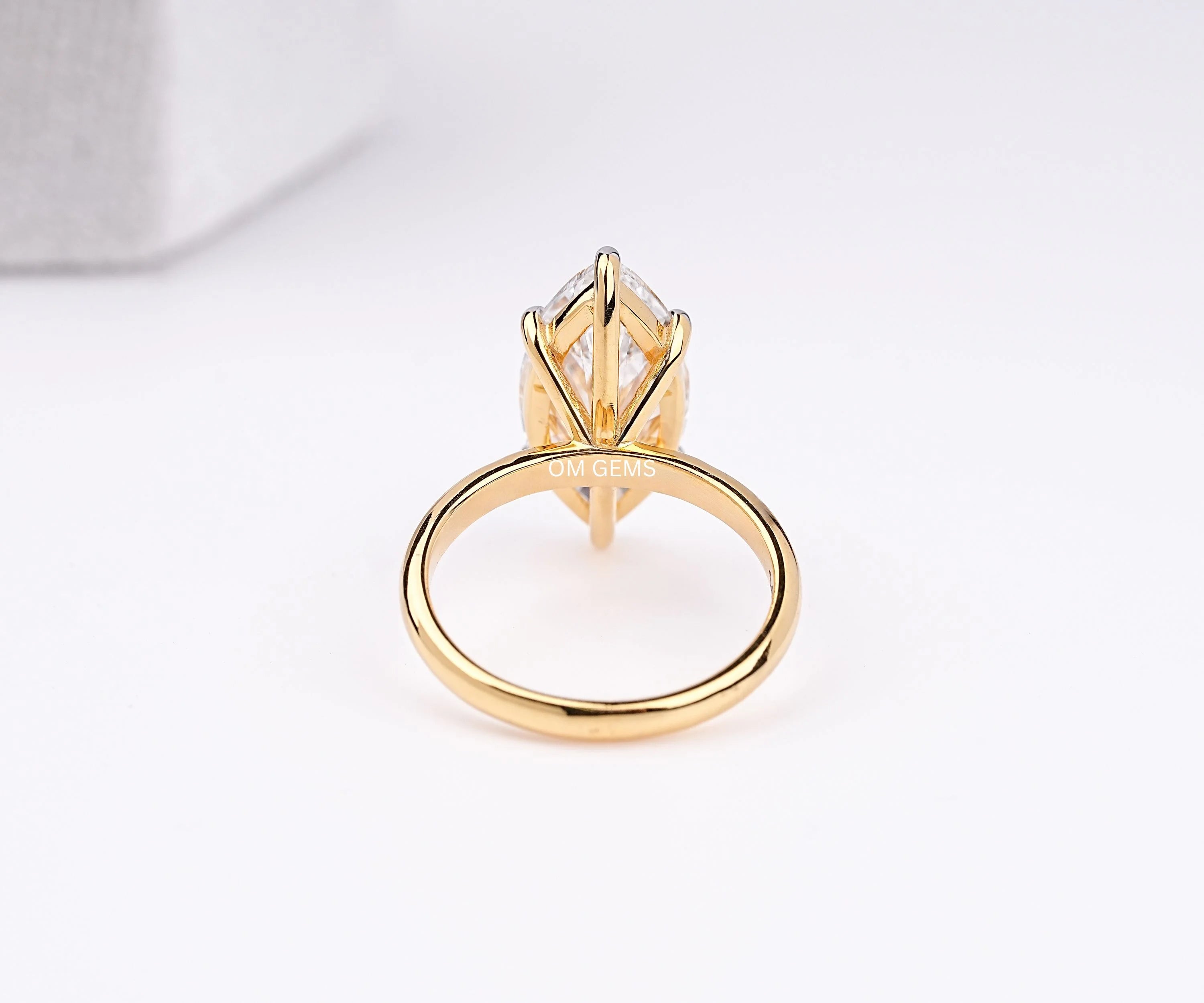 Marquise Cut Lab Diamond Solitaire Engagement Ring