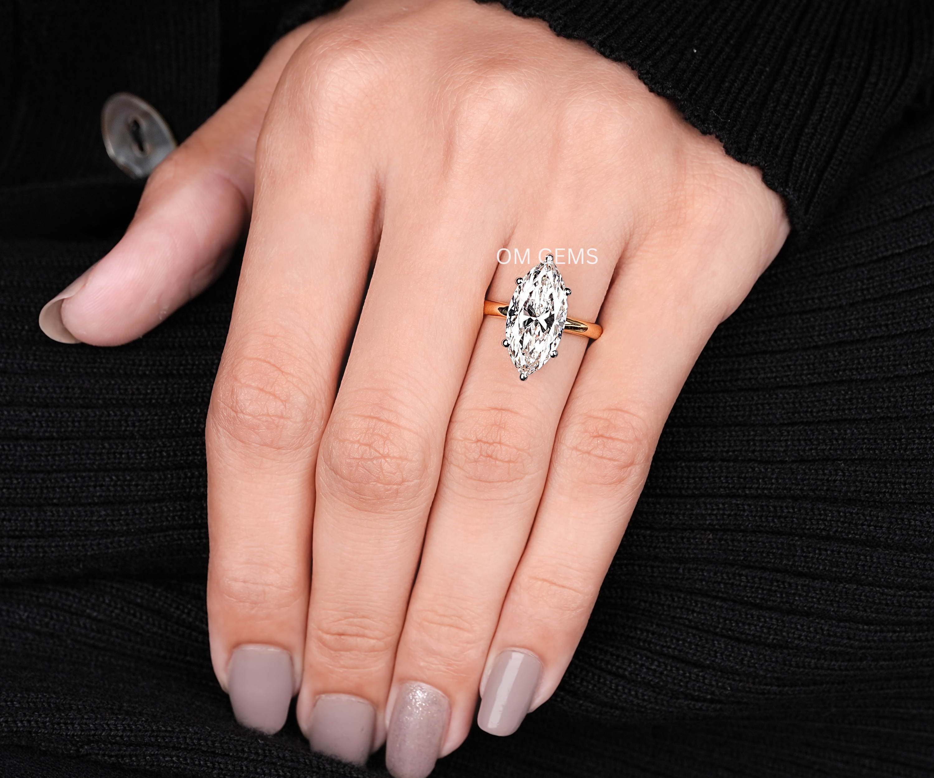 Marquise Cut Solitaire Diamond Engagement Ring