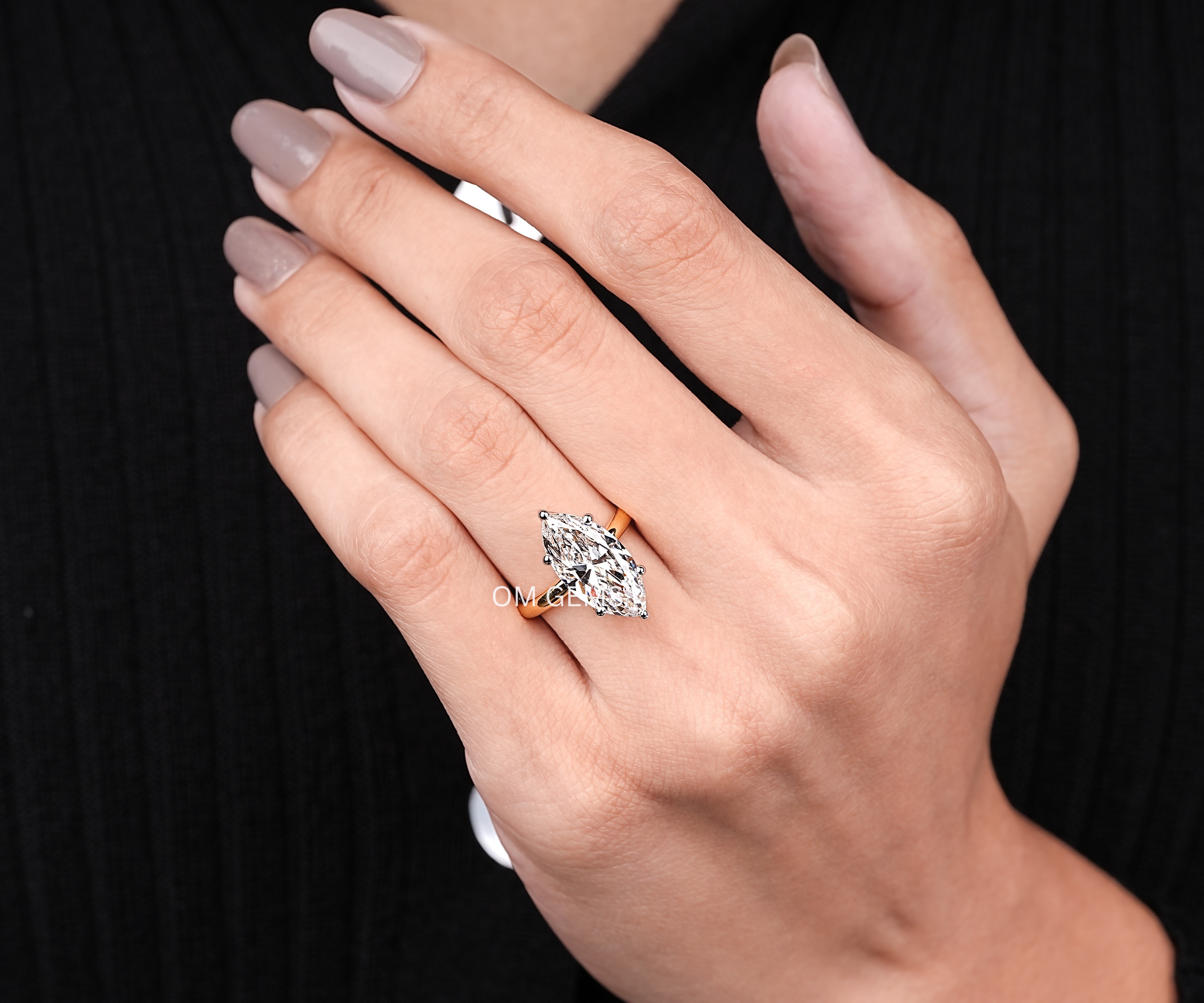 Marquise Cut Solitaire Diamond Engagement Ring
