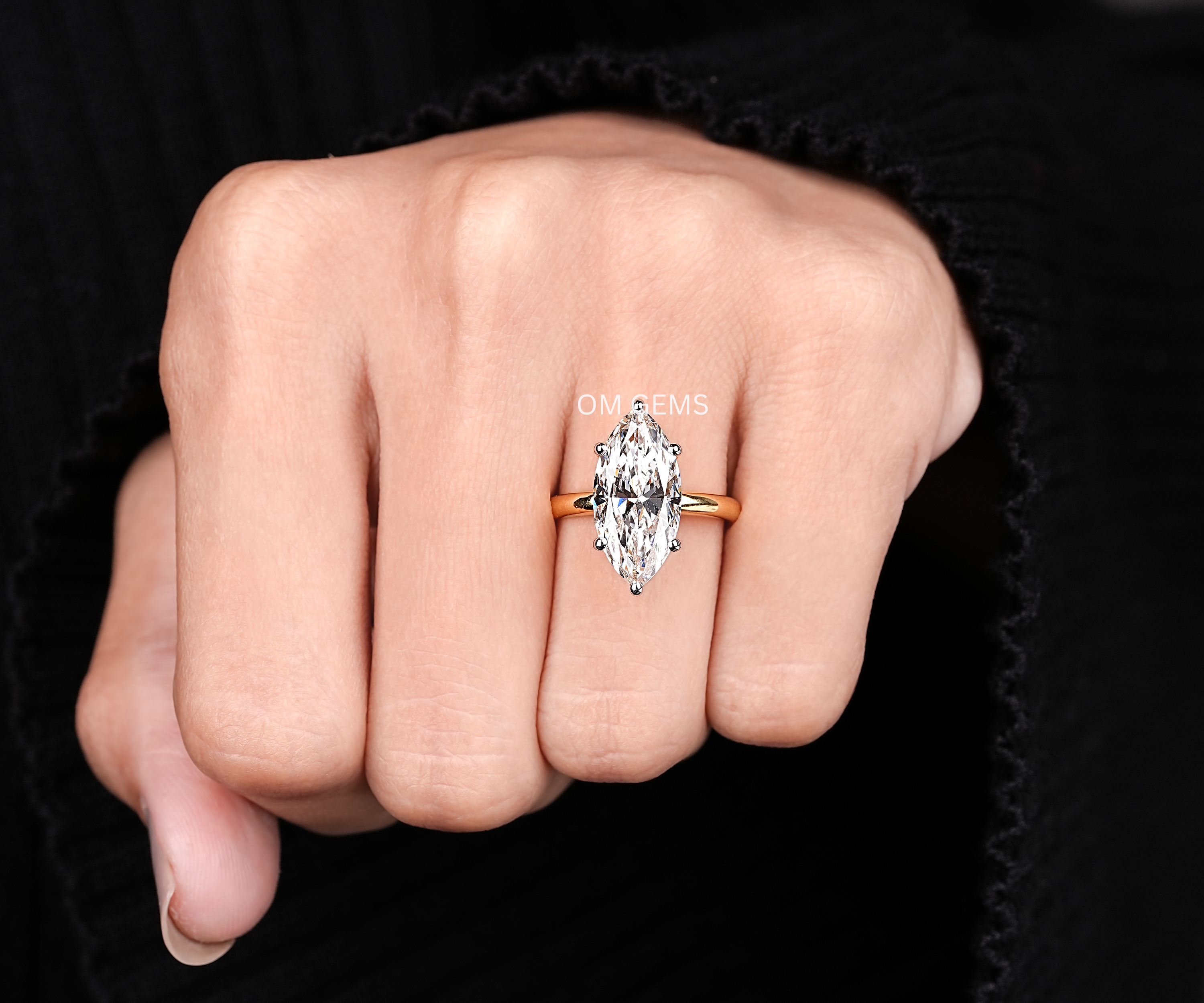 Marquise Cut Solitaire Diamond Engagement Ring