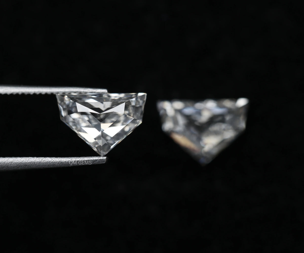 2.06 Carat Epaulette Shape Full Cut Lab Created Matched Diamond Pair