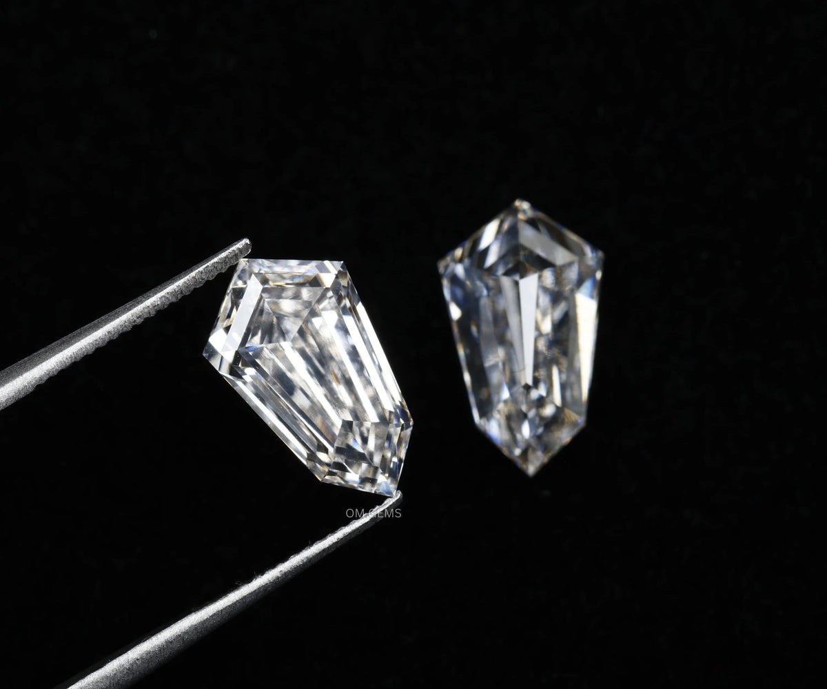 3.19 Carat Shield Full Cut Lab Grown Matched Diamond Pair