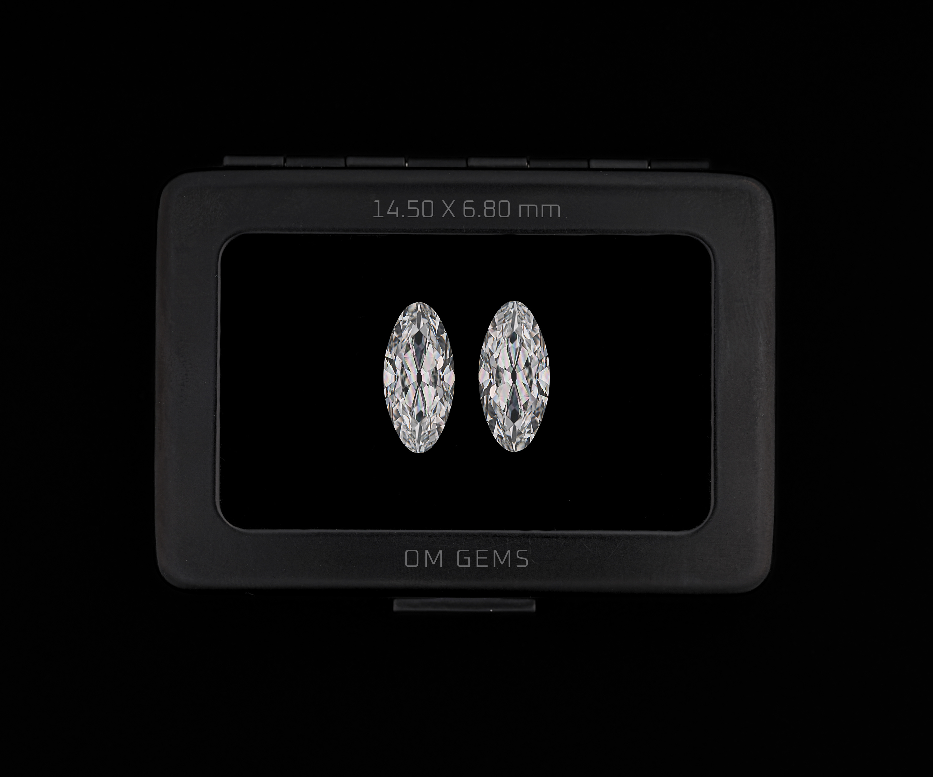 Matching Pair Of Moval Lab Grown Diamond