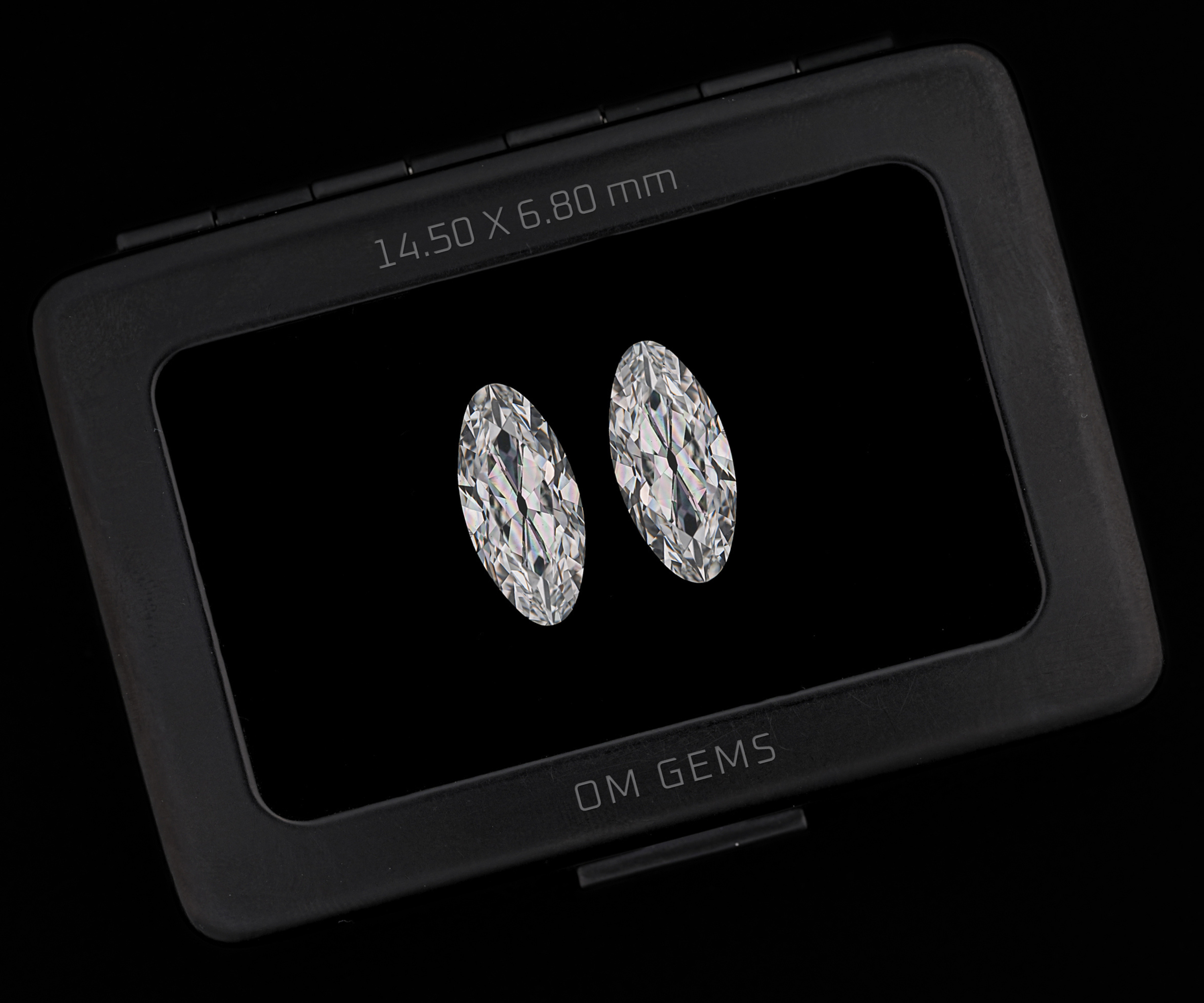 Matching Pair Of Moval Lab Grown Diamond