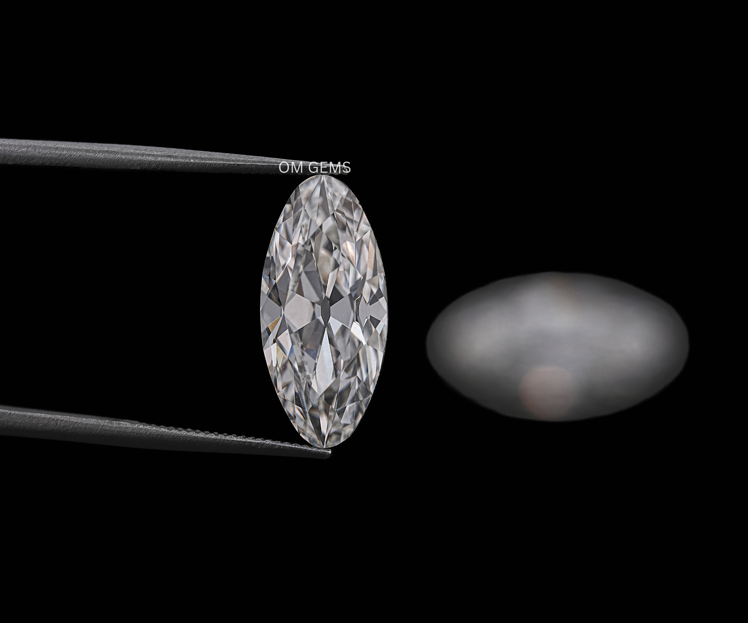 Matching Pair Of Moval Lab Grown Diamond
