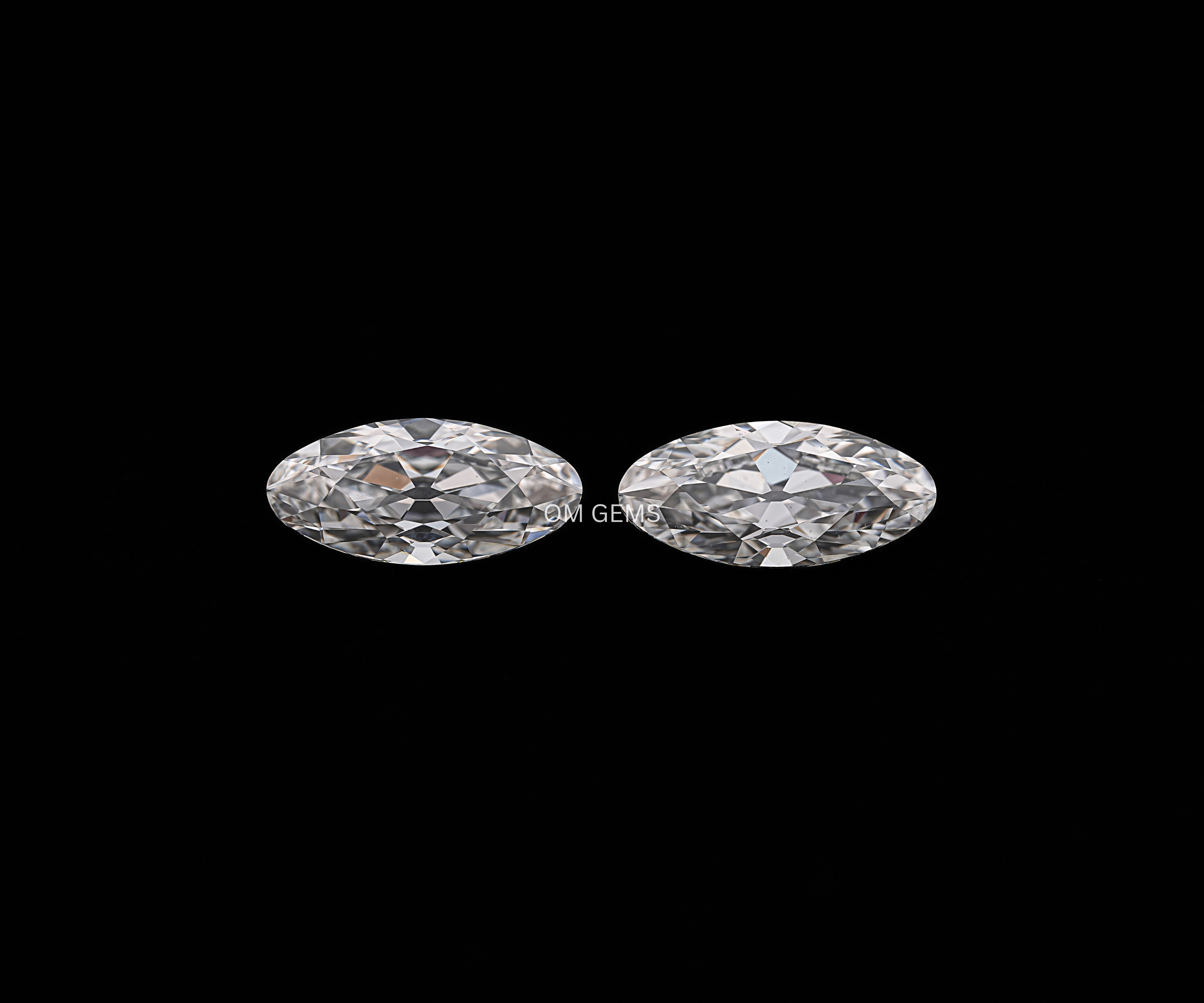Matching Pair Of Moval Lab Grown Diamond