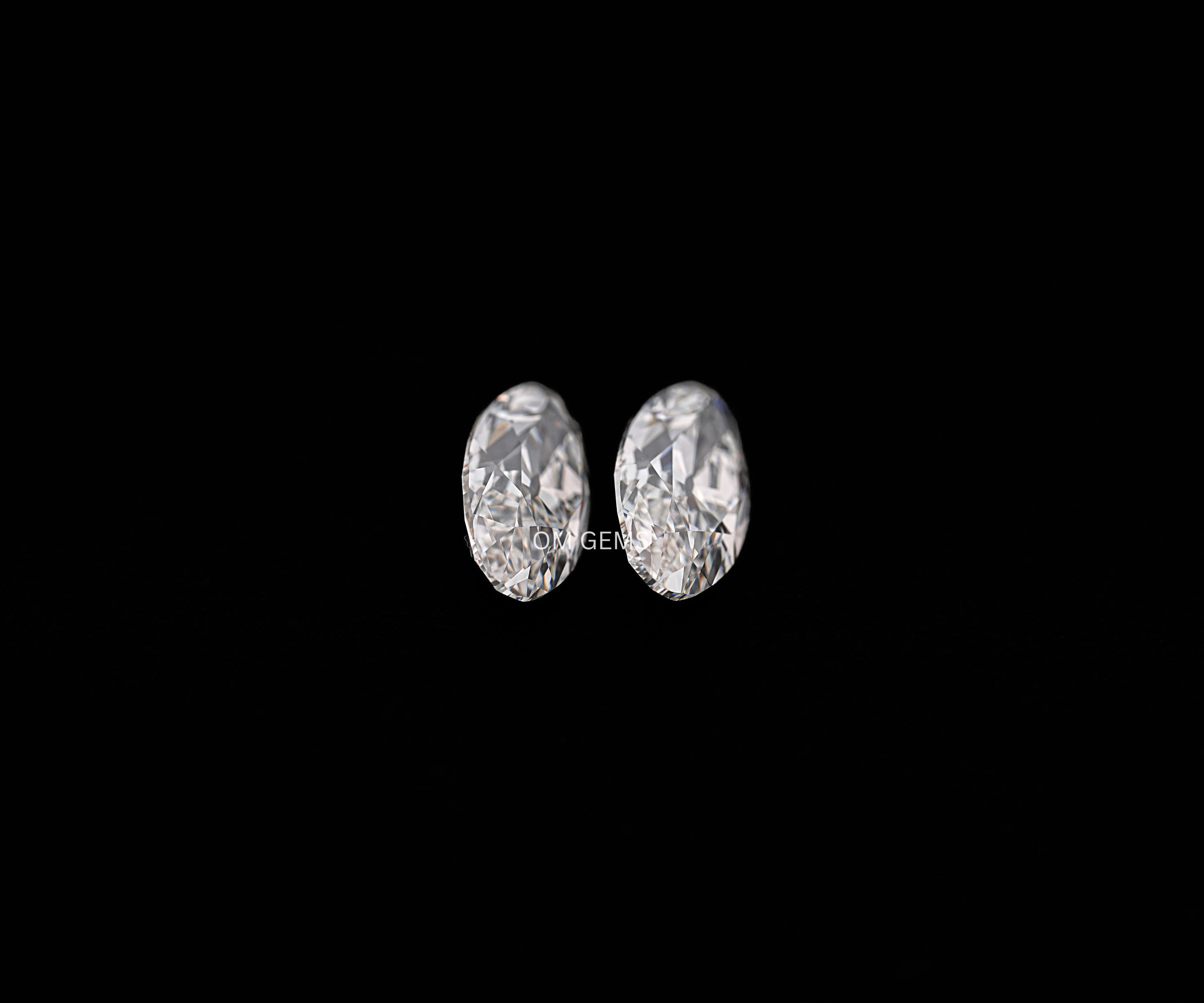 Matching Pair Of Moval Lab Grown Diamond