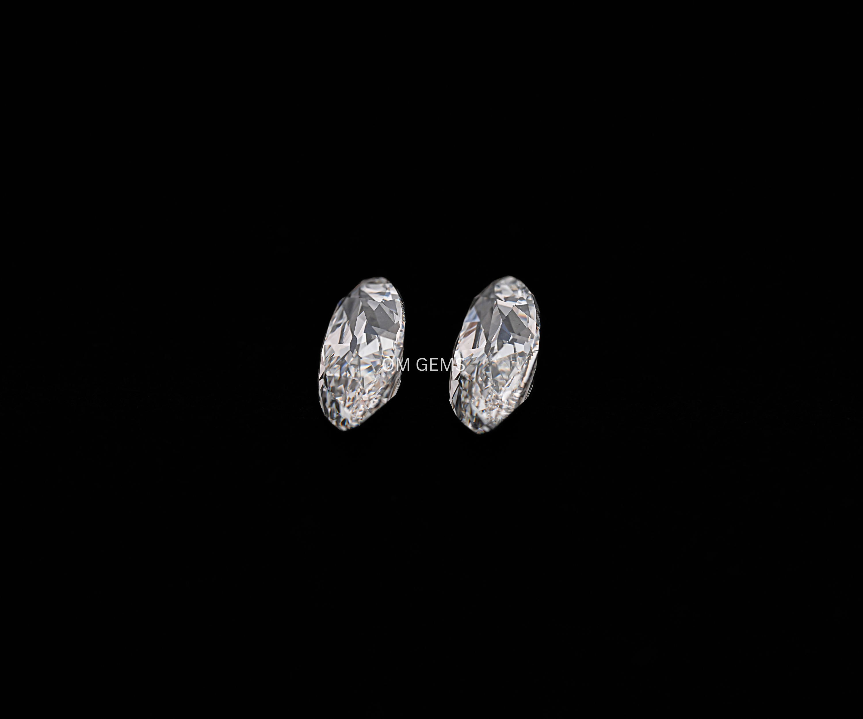 Matching Pair Of Moval Lab Grown Diamond