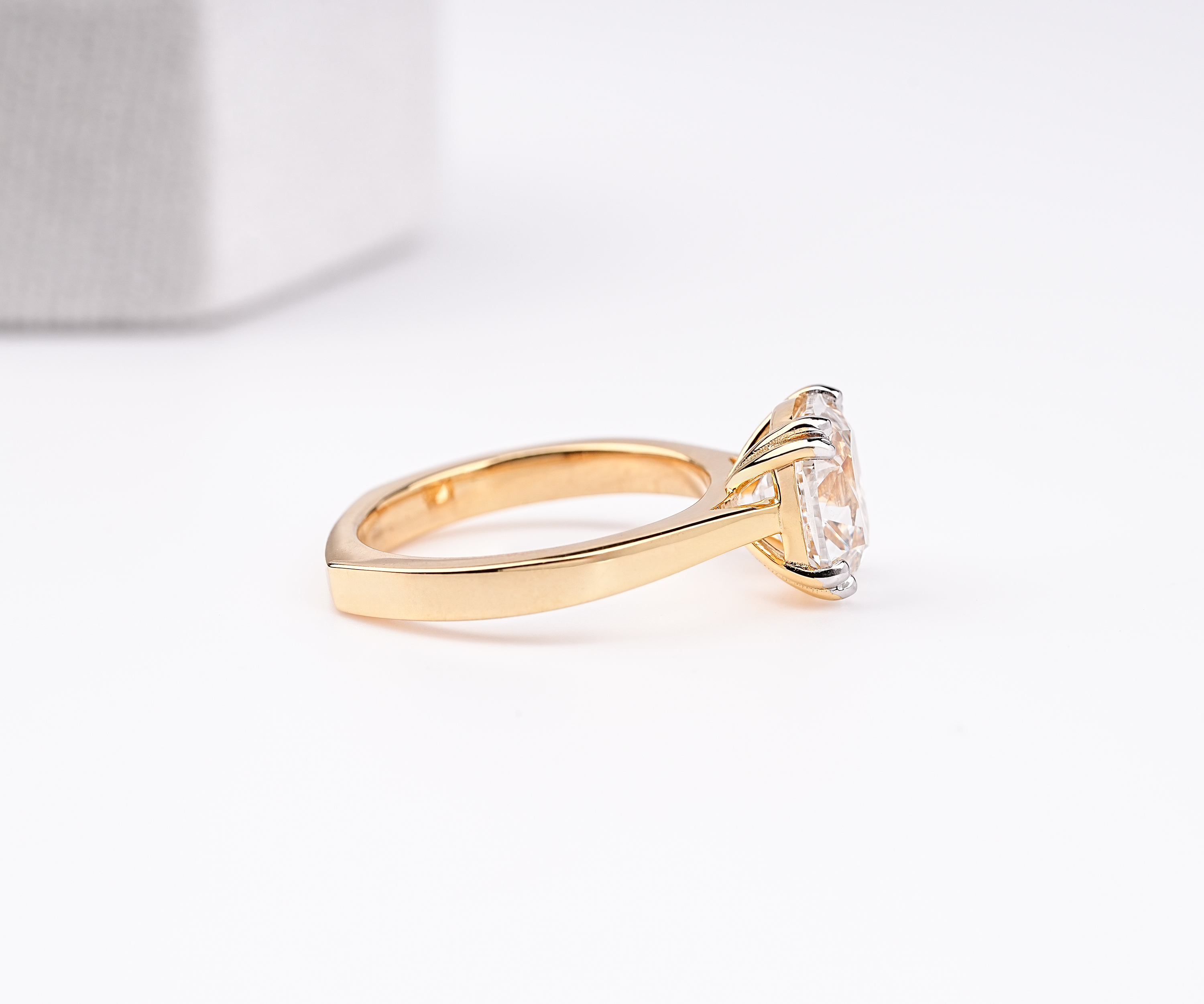 Old Mine Cushion Lab Grown Diamond Engagement Ring