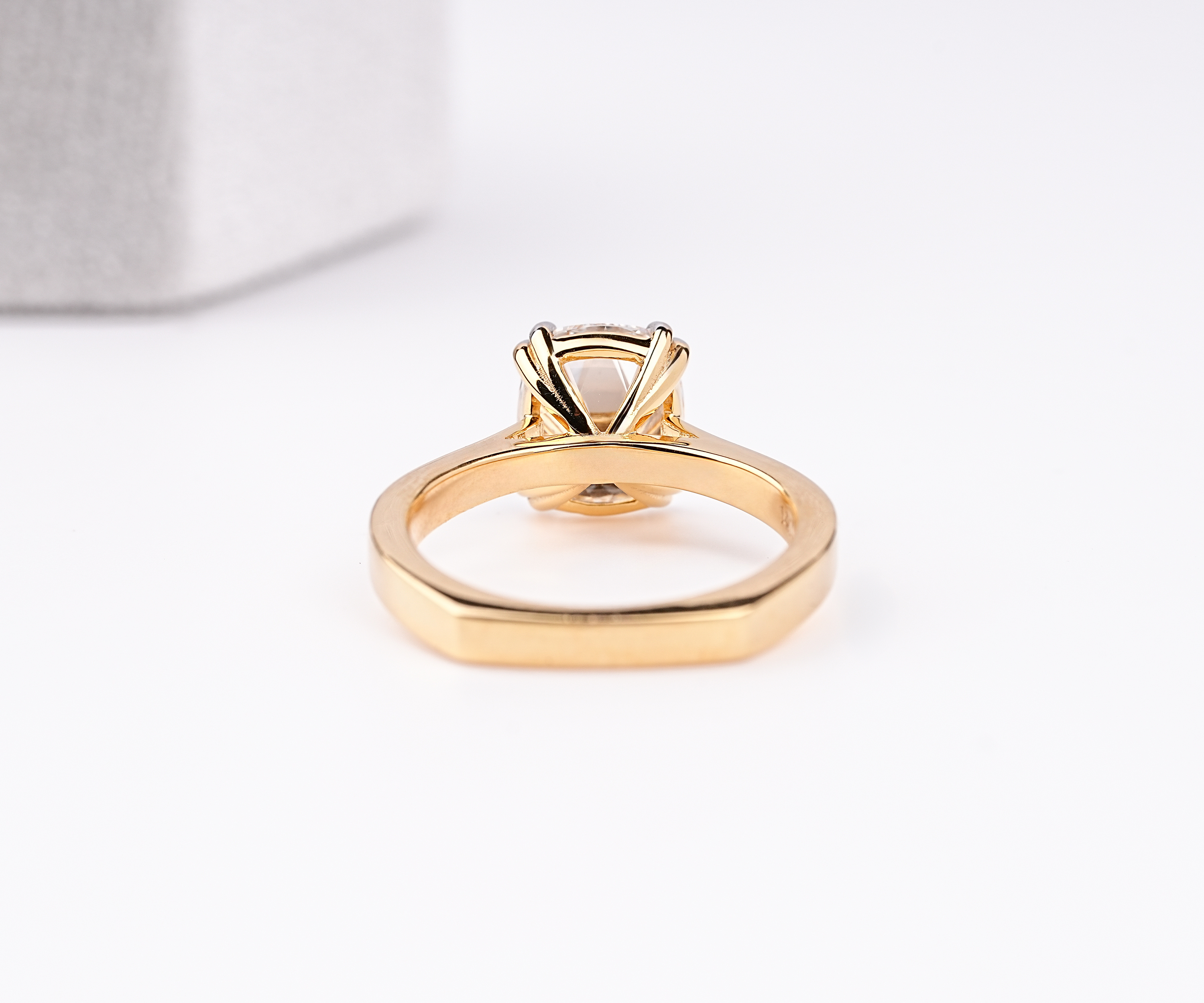 Old Mine Cushion Lab Grown Diamond Engagement Ring