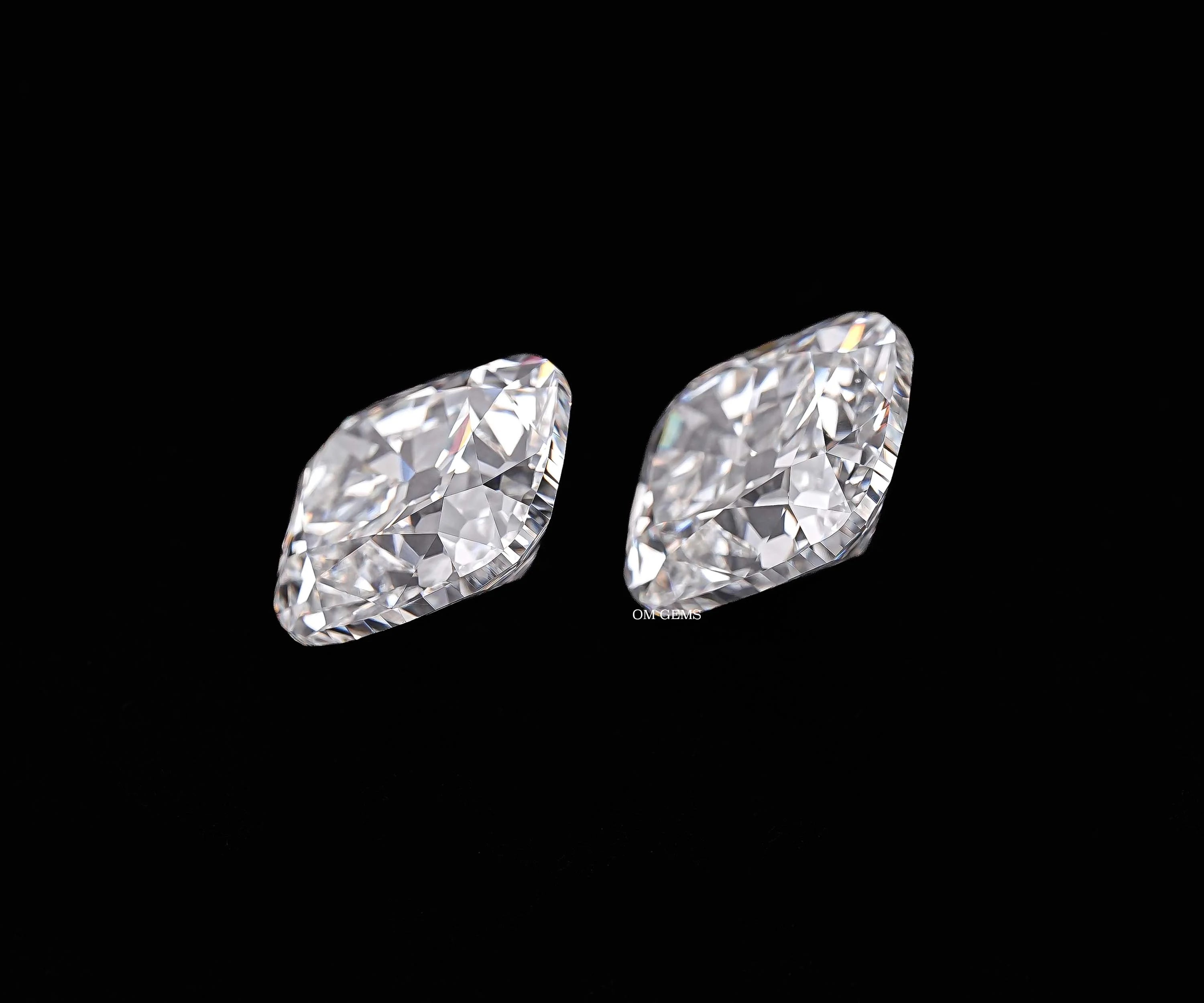 Old Mine Cushion Cut Lab Diamond Matching Pair