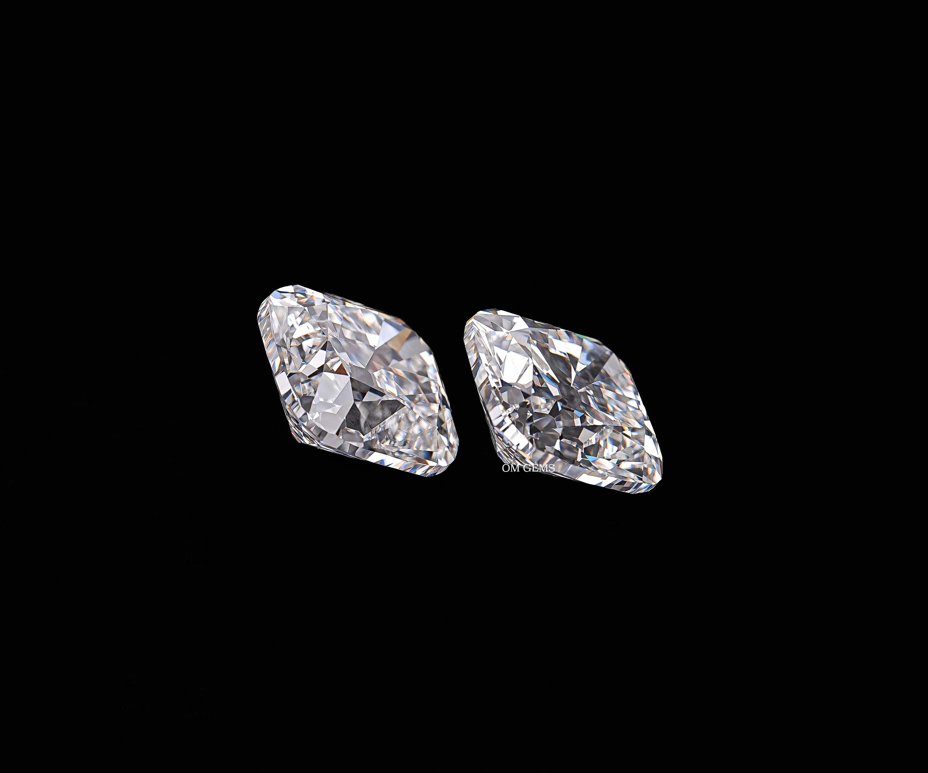 Old Mine Cushion Cut Lab Diamond Matching Pair