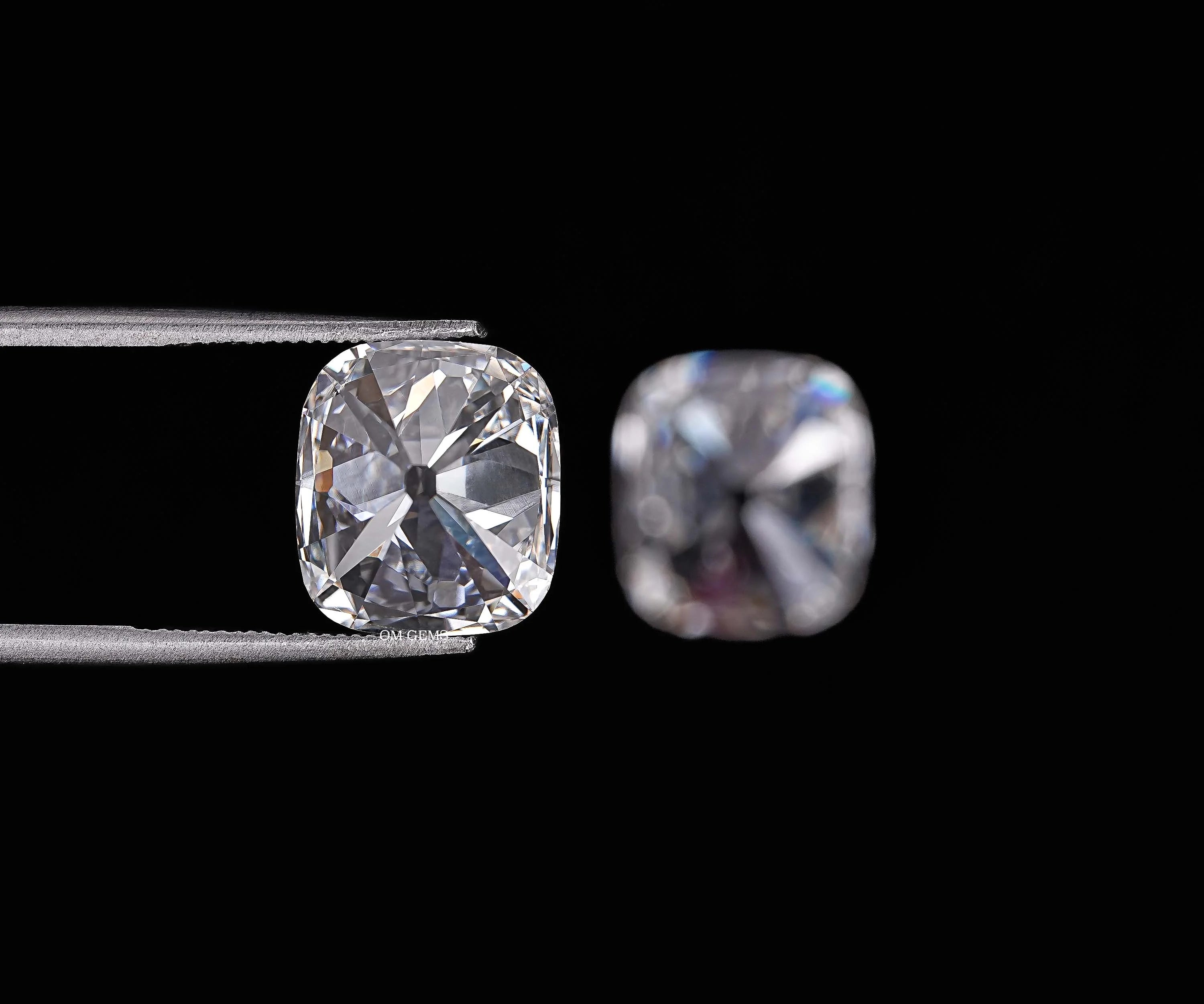 Old Mine Cushion Cut Lab Diamond Matching Pair
