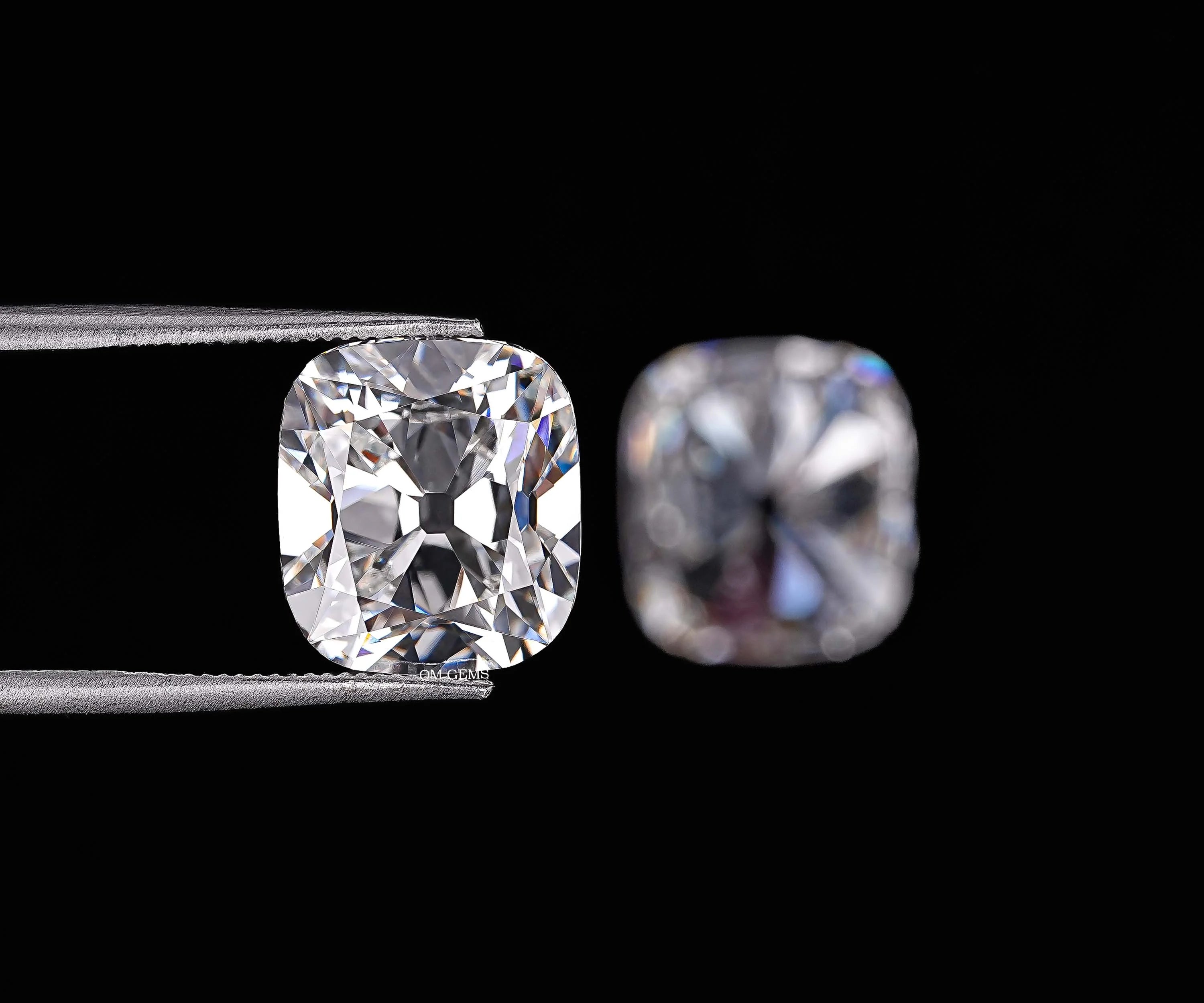 Old Mine Cushion Cut Lab Diamond Matching Pair