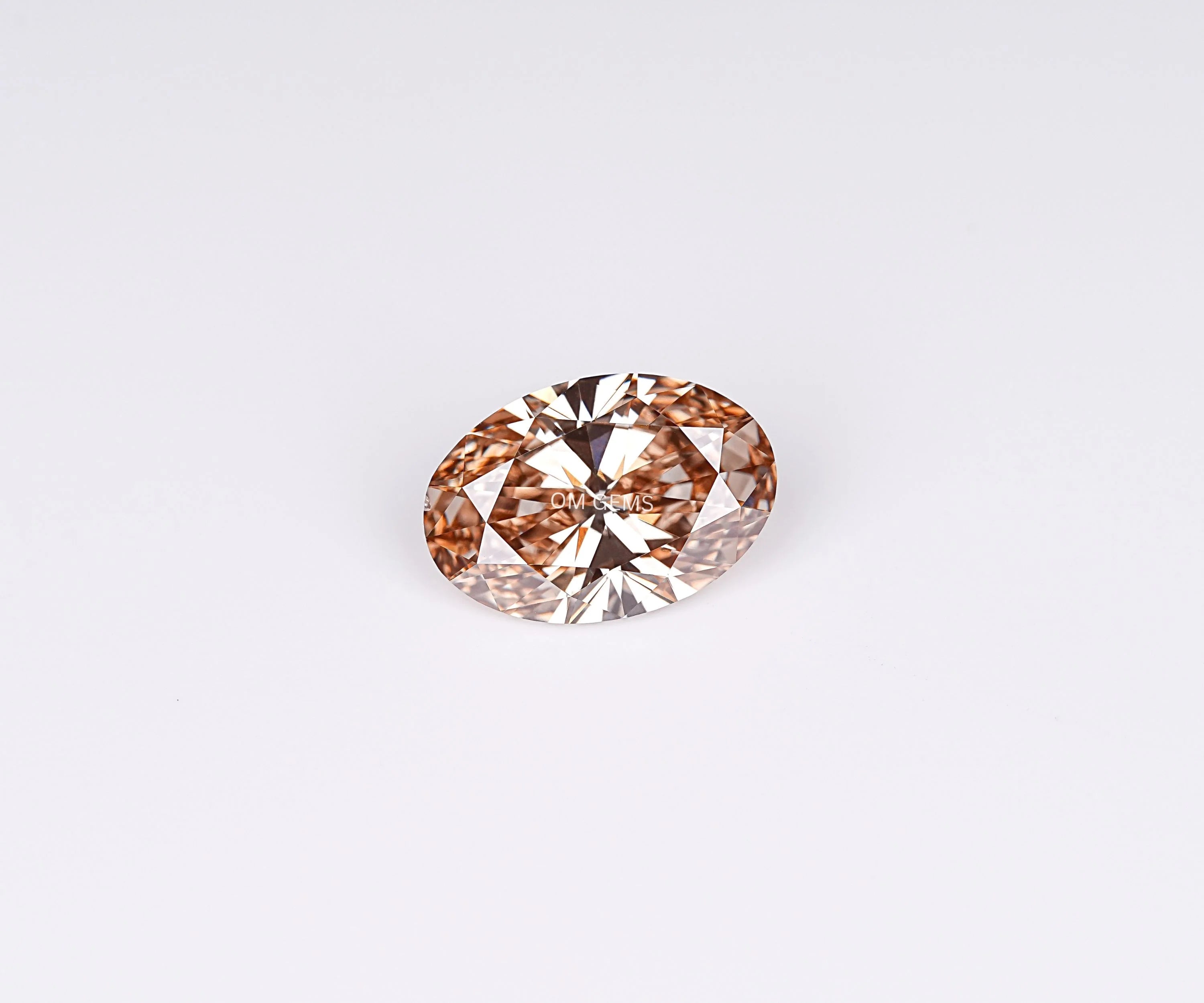Oval Cut Fancy Champagne Lab Loose Diamond