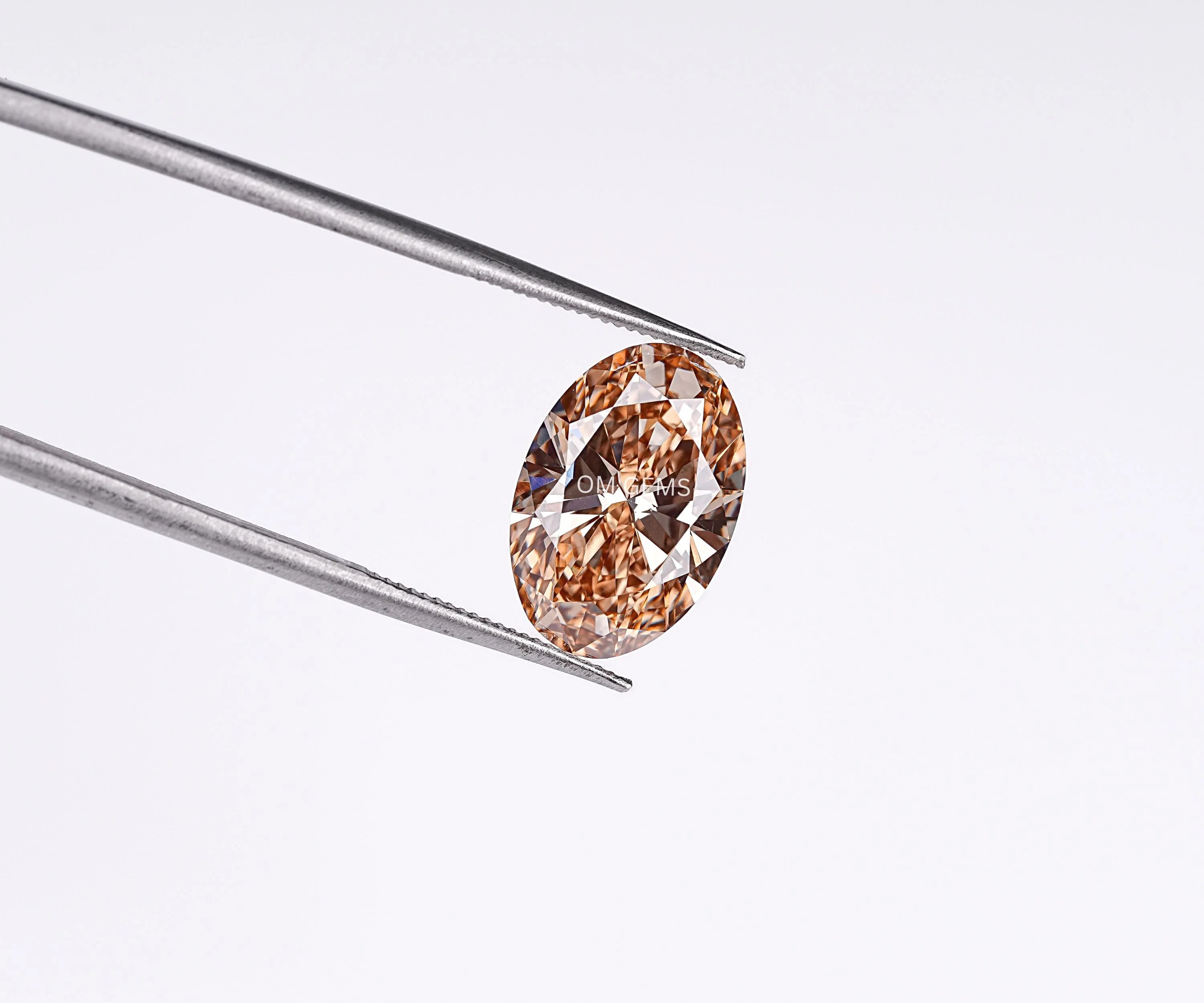 Oval Cut Fancy Champagne Lab Loose Diamond