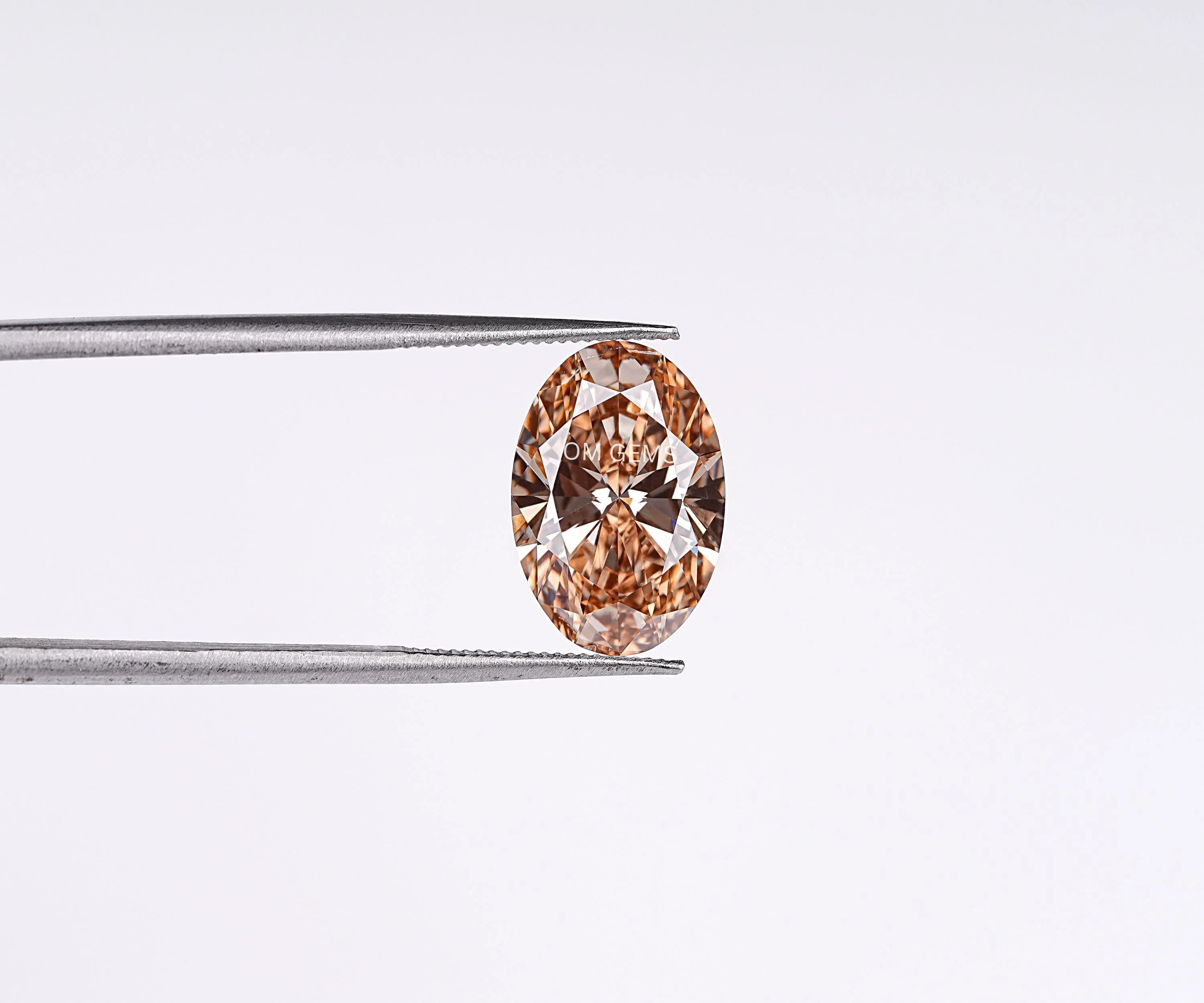 Oval Cut Fancy Champagne Lab Loose Diamond