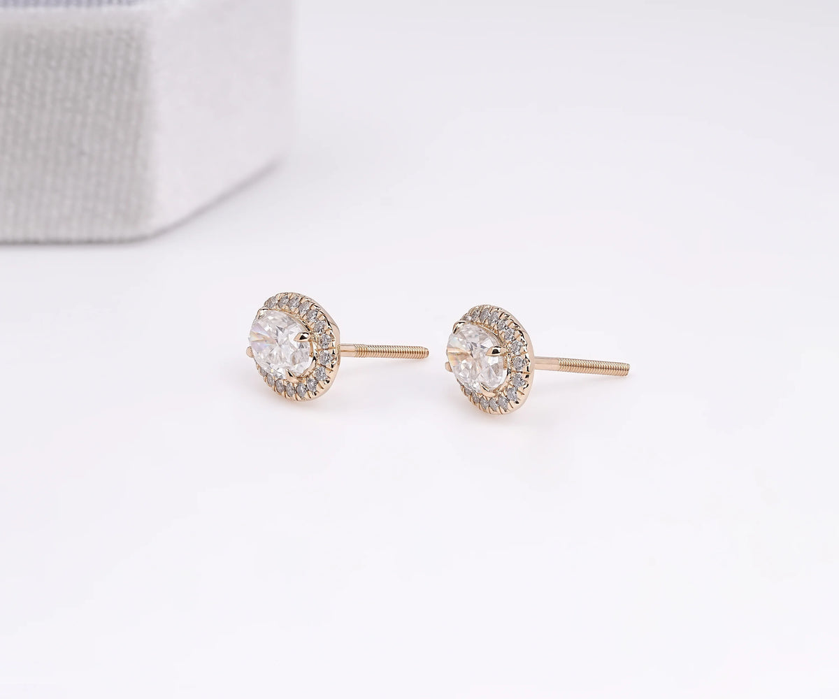 Halo Oval Shape Lab Grown Diamond Gift for Her Earrings