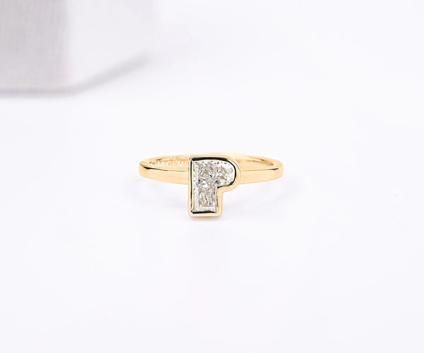 Initial P-Shaped Lab-Grown Diamond Anniversary Ring