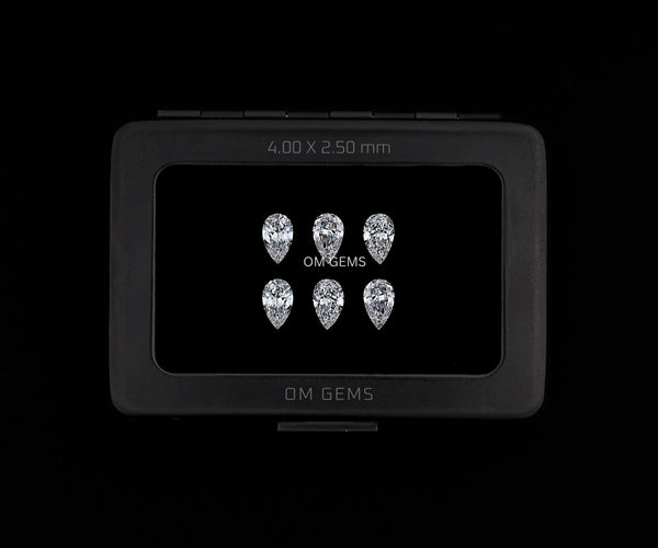 4.00x2.50mm Pear Shape Melee Loose Lab Grown CVD Diamond DEF Color VVS VS Clarity
